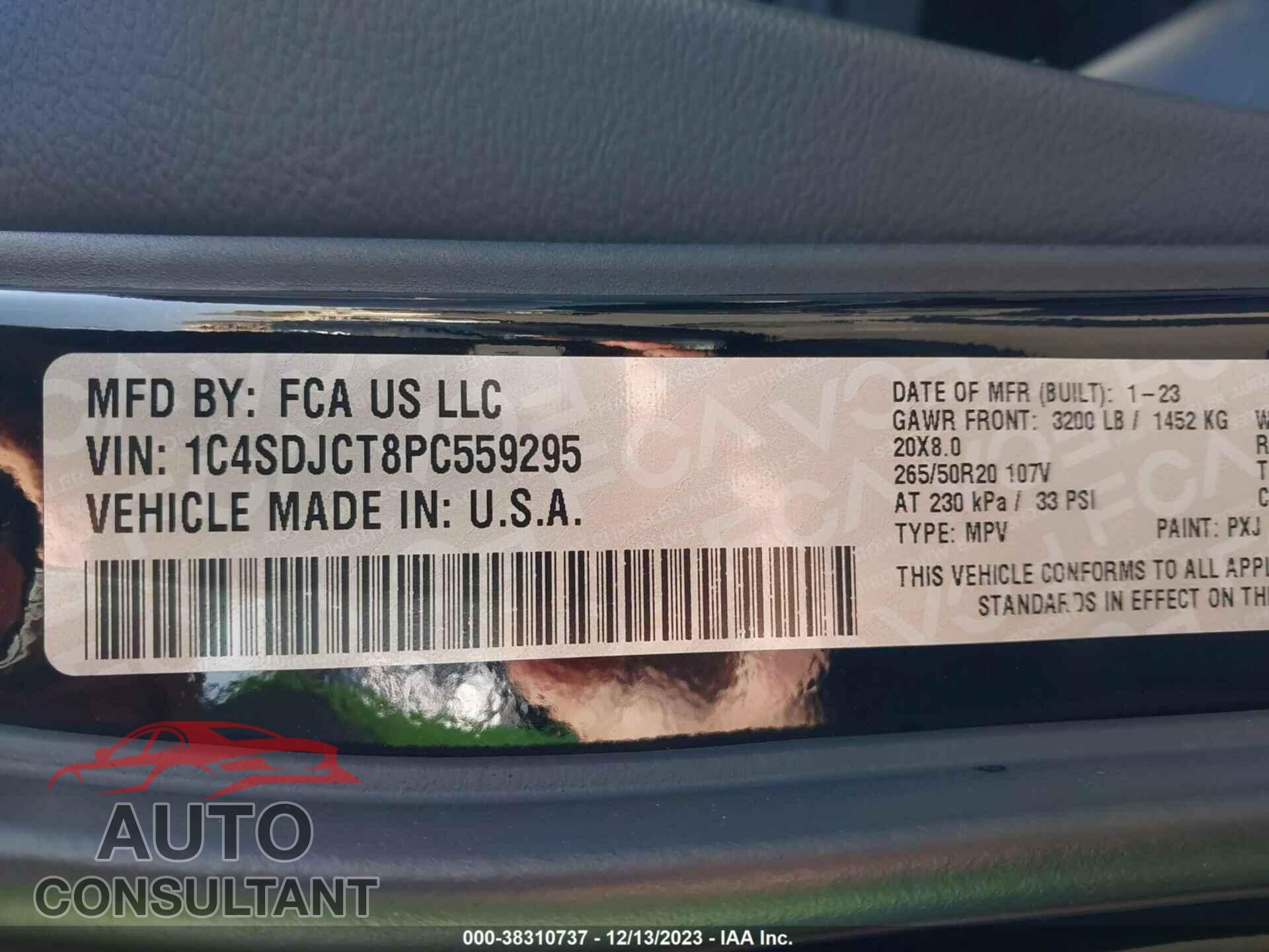 DODGE DURANGO 2023 - 1C4SDJCT8PC559295