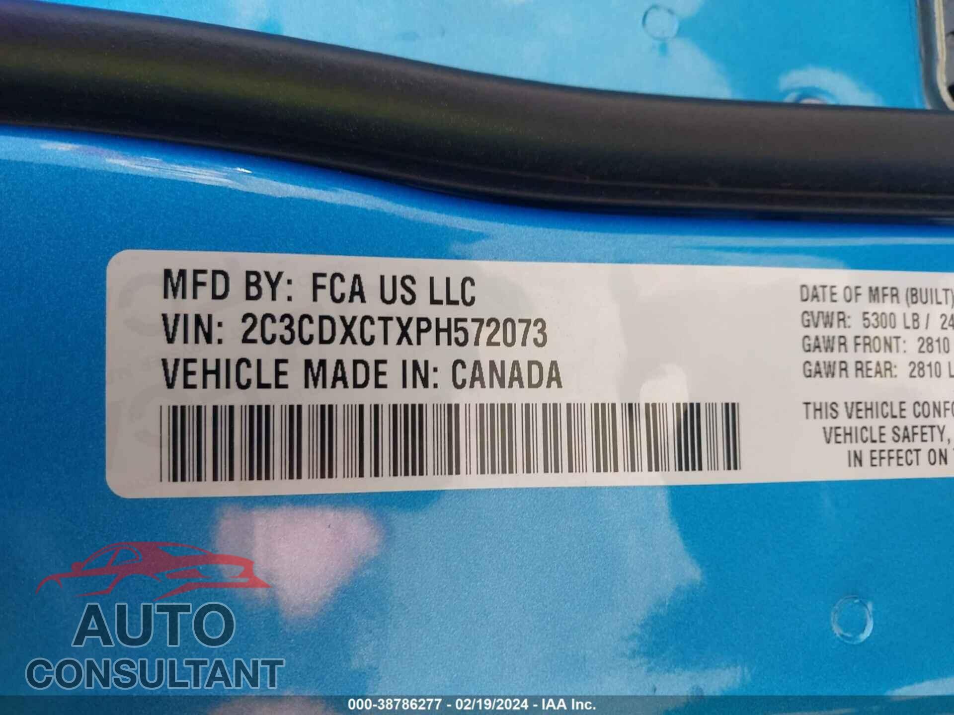 DODGE CHARGER 2023 - 2C3CDXCTXPH572073