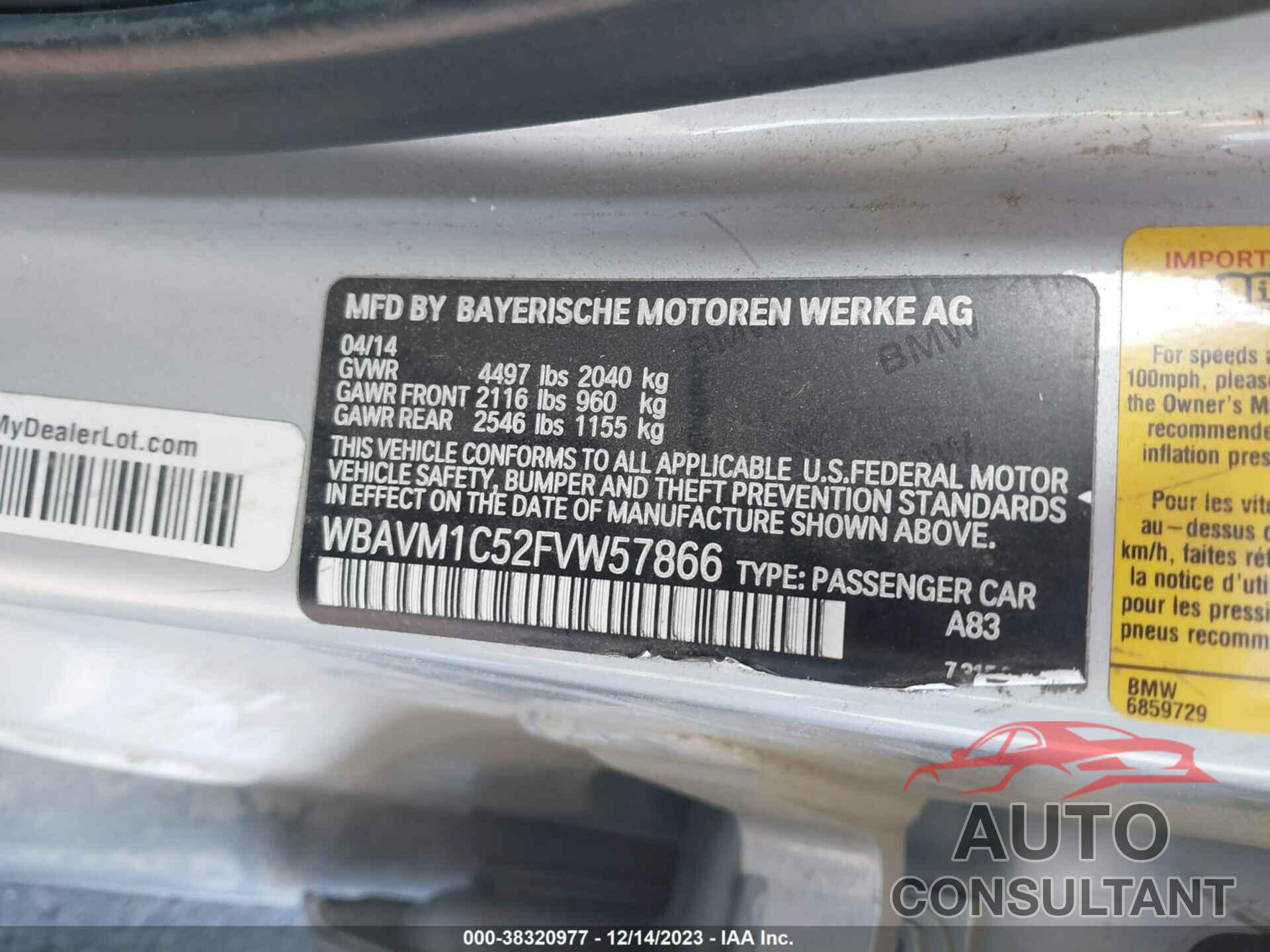 BMW X1 2015 - WBAVM1C52FVW57866