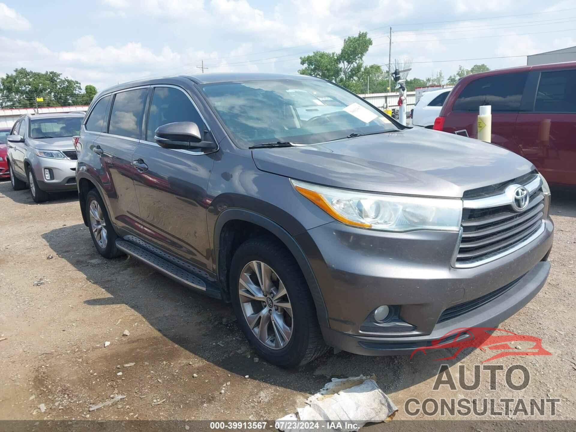 TOYOTA HIGHLANDER 2016 - 5TDZKRFH1GS177036