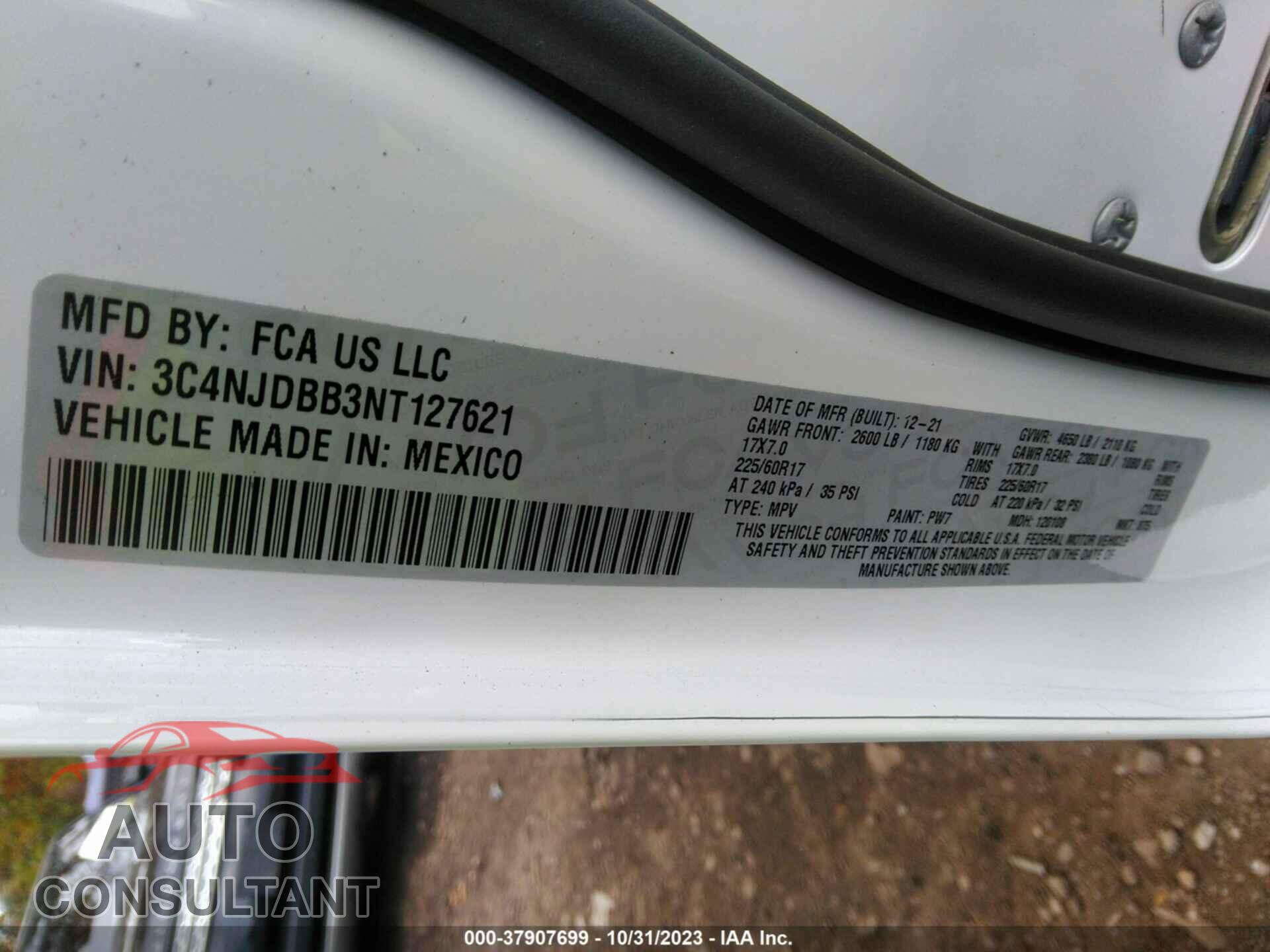 JEEP COMPASS 2022 - 3C4NJDBB3NT127621
