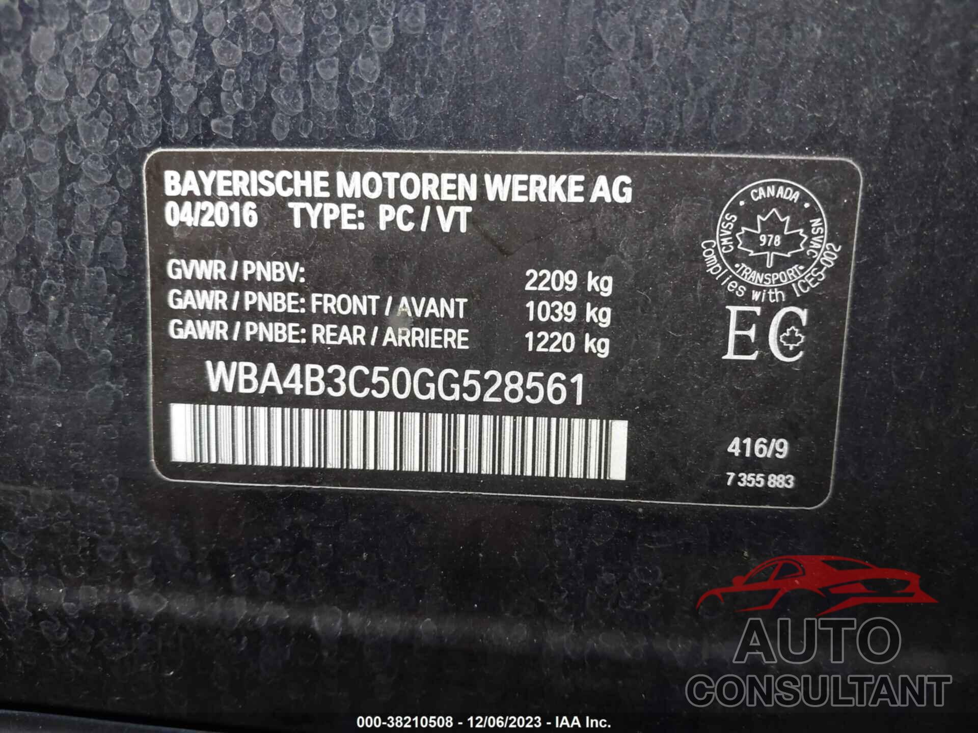 BMW 435I GRAN COUPE 2016 - WBA4B3C50GG528561