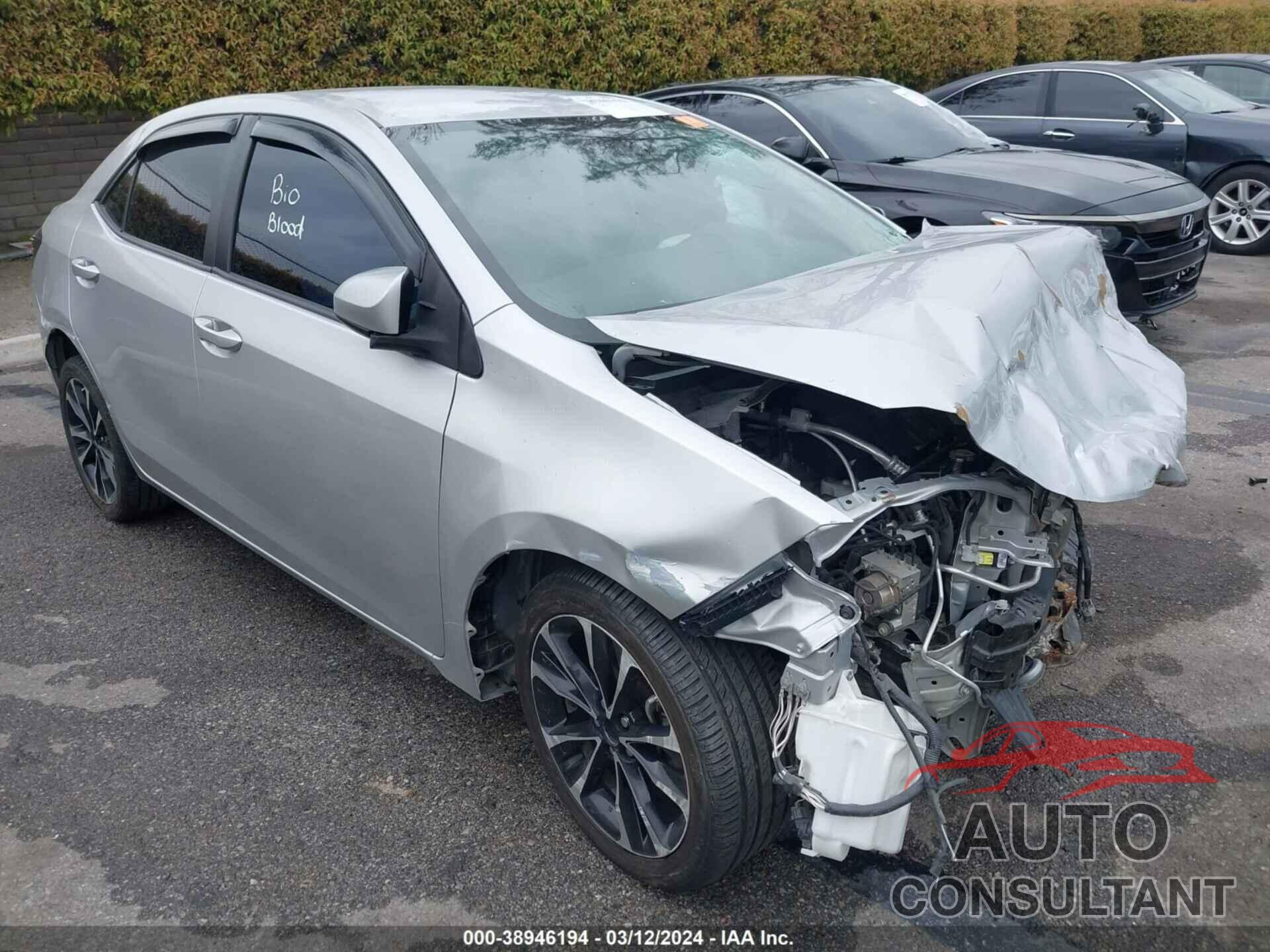 TOYOTA COROLLA 2019 - 2T1BURHE3KC171674