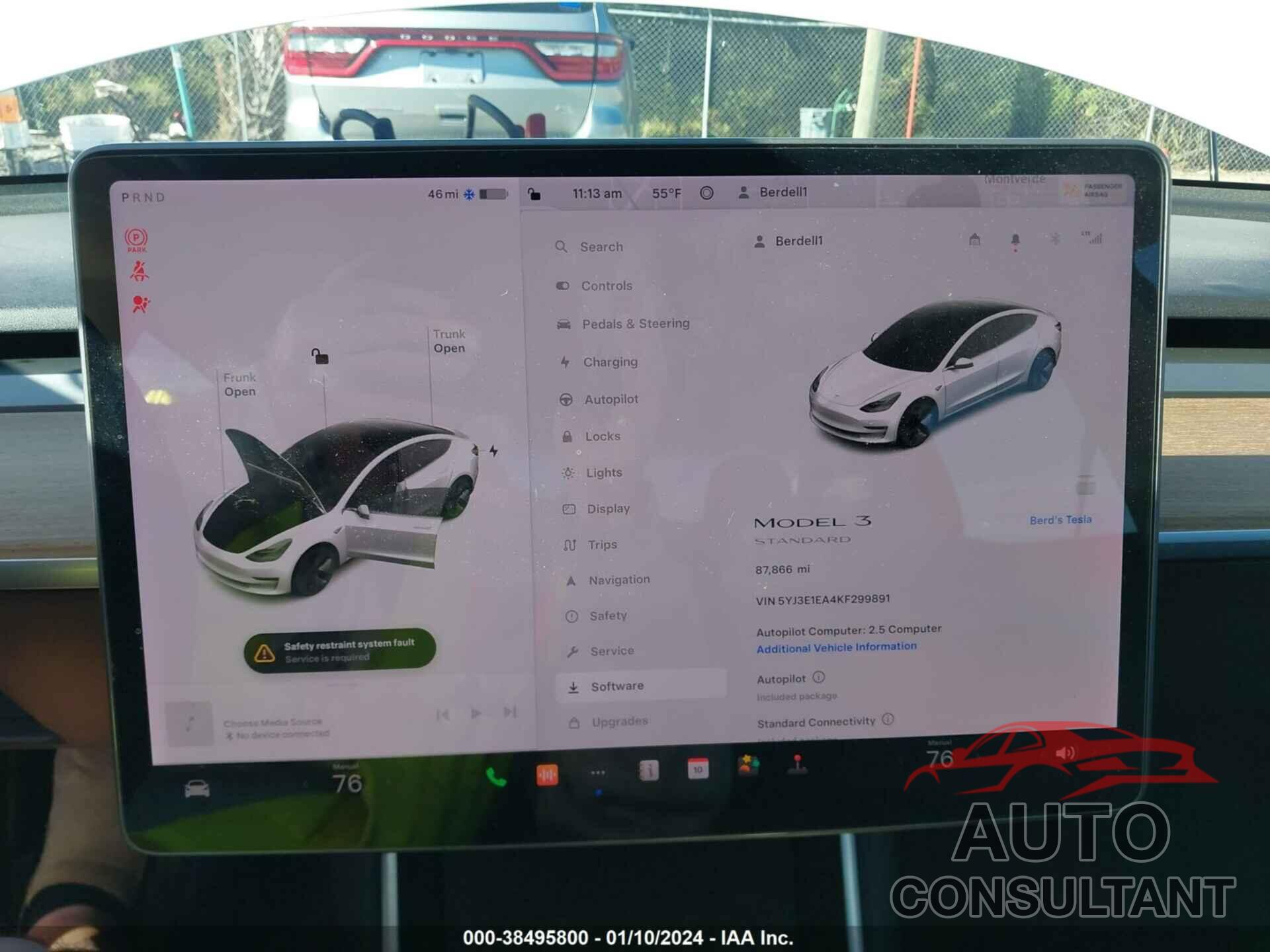 TESLA MODEL 3 2019 - 5YJ3E1EA4KF299891