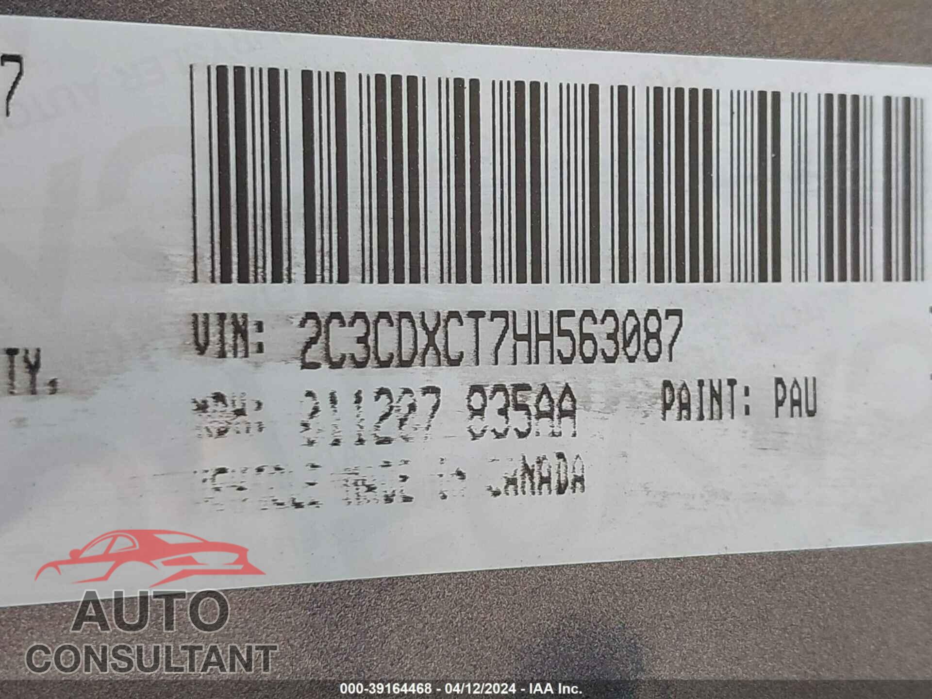 DODGE CHARGER 2017 - 2C3CDXCT7HH563087