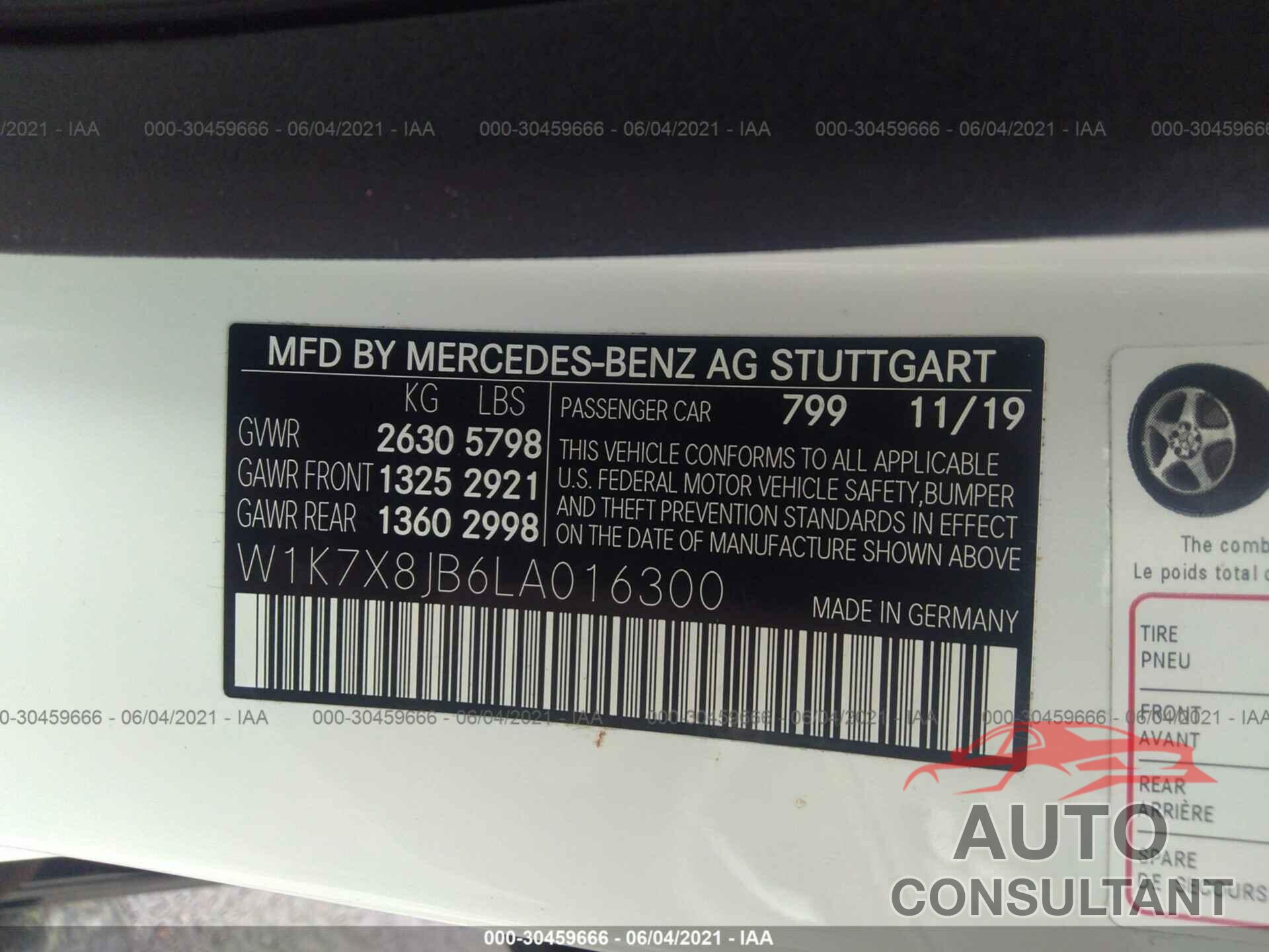 MERCEDES-BENZ AMG GT 2020 - W1K7X8JB6LA016300