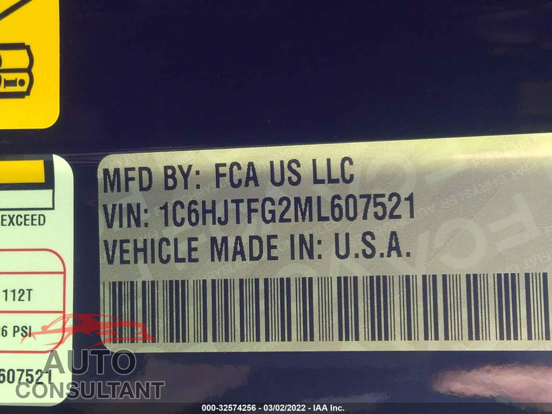 JEEP GLADIATOR 2021 - 1C6HJTFG2ML607521