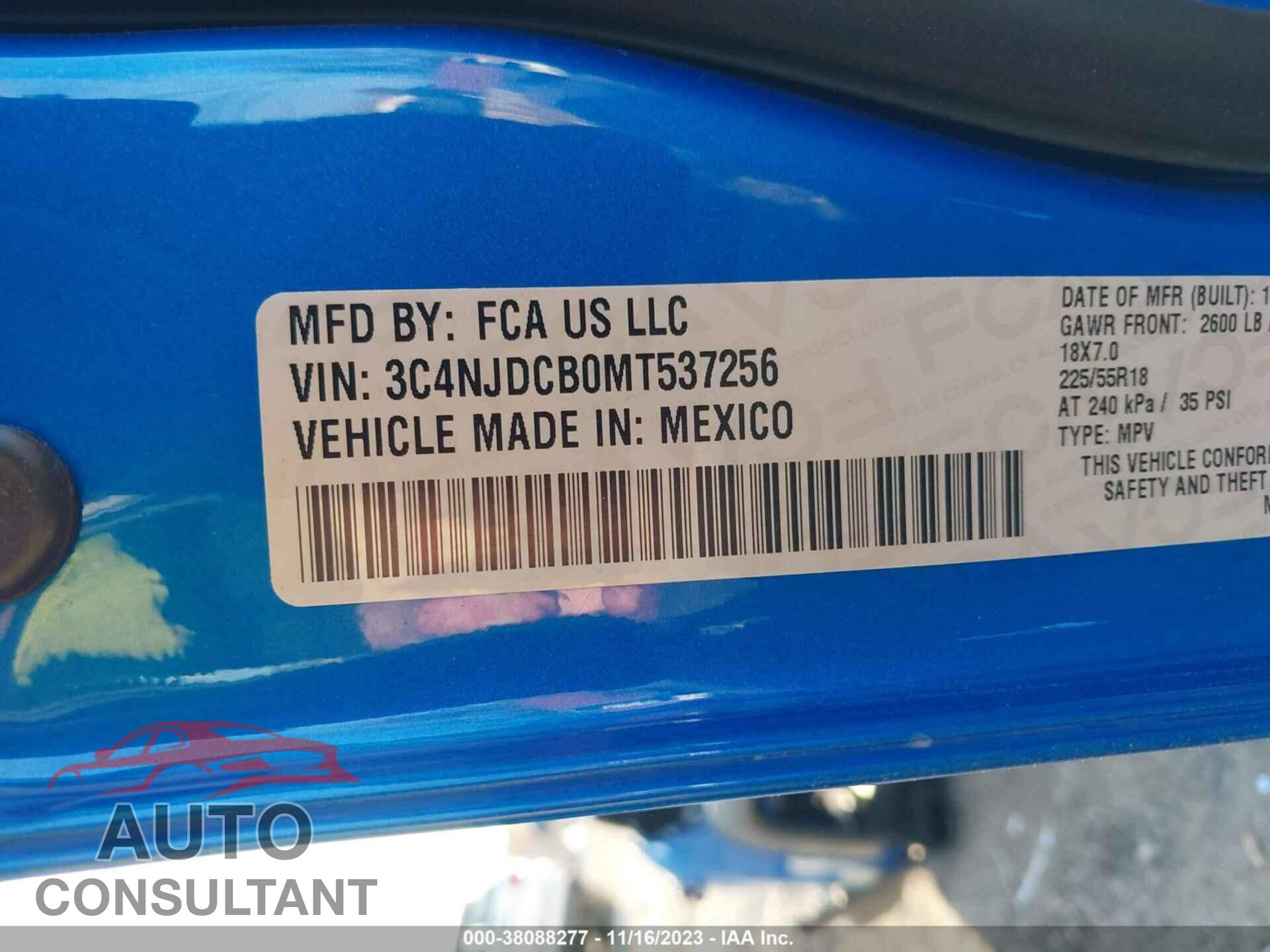 JEEP COMPASS 2021 - 3C4NJDCB0MT537256
