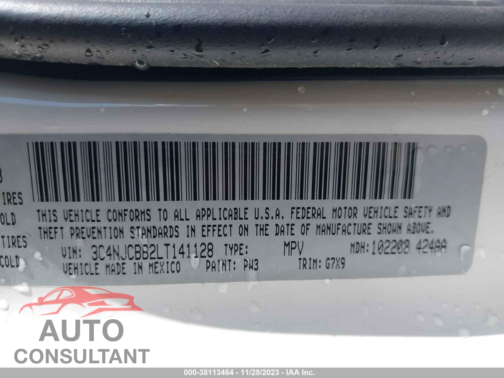 JEEP COMPASS 2020 - 3C4NJCBB2LT141128