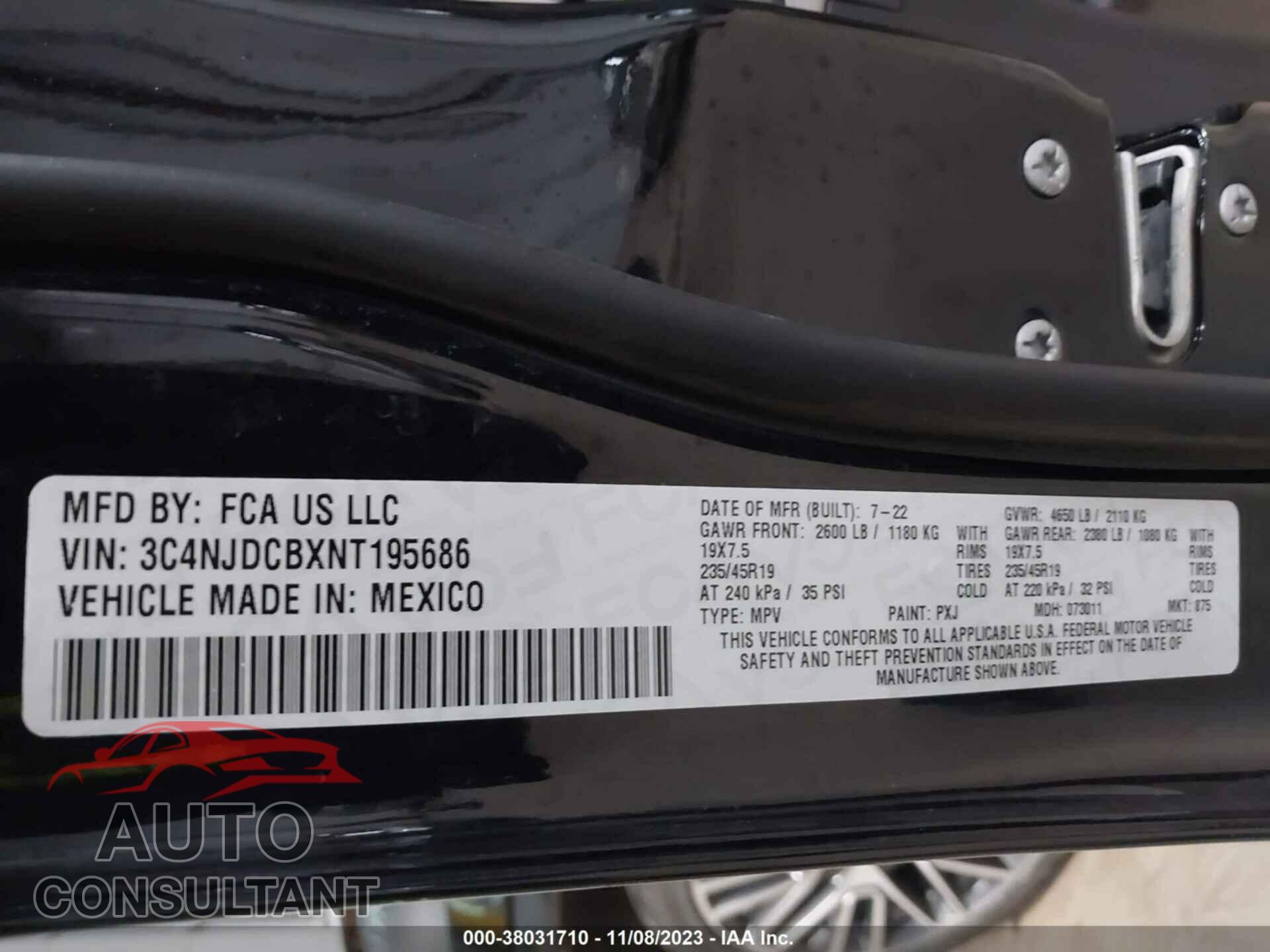 JEEP COMPASS 2022 - 3C4NJDCBXNT195686