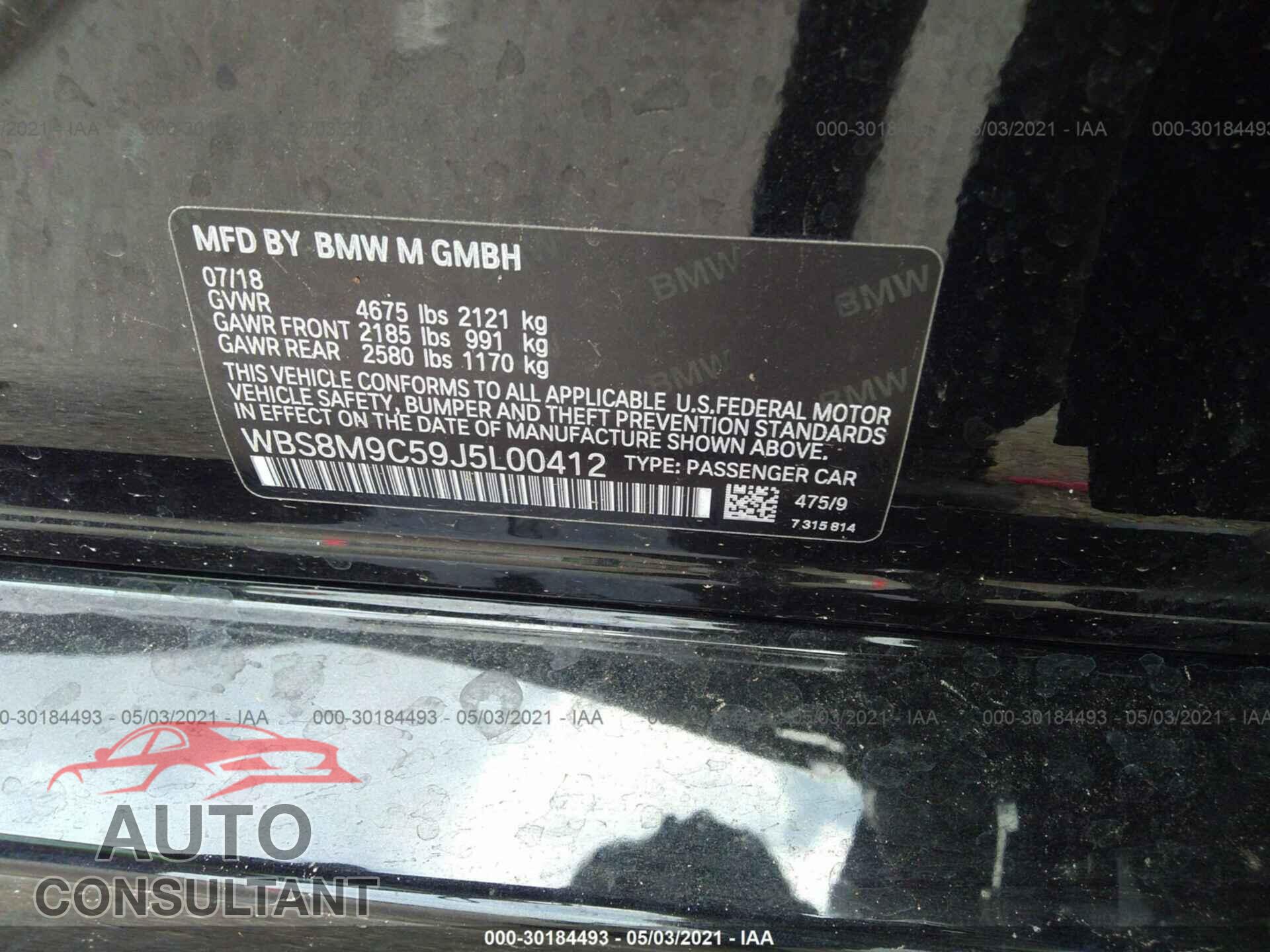BMW M3 2018 - WBS8M9C59J5L00412