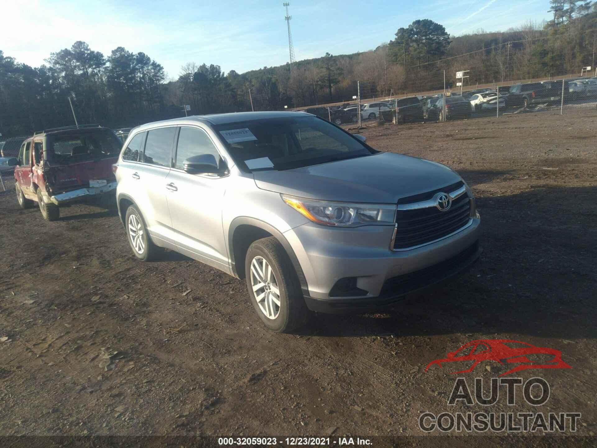 TOYOTA HIGHLANDER 2016 - 5TDZKRFH0GS163516
