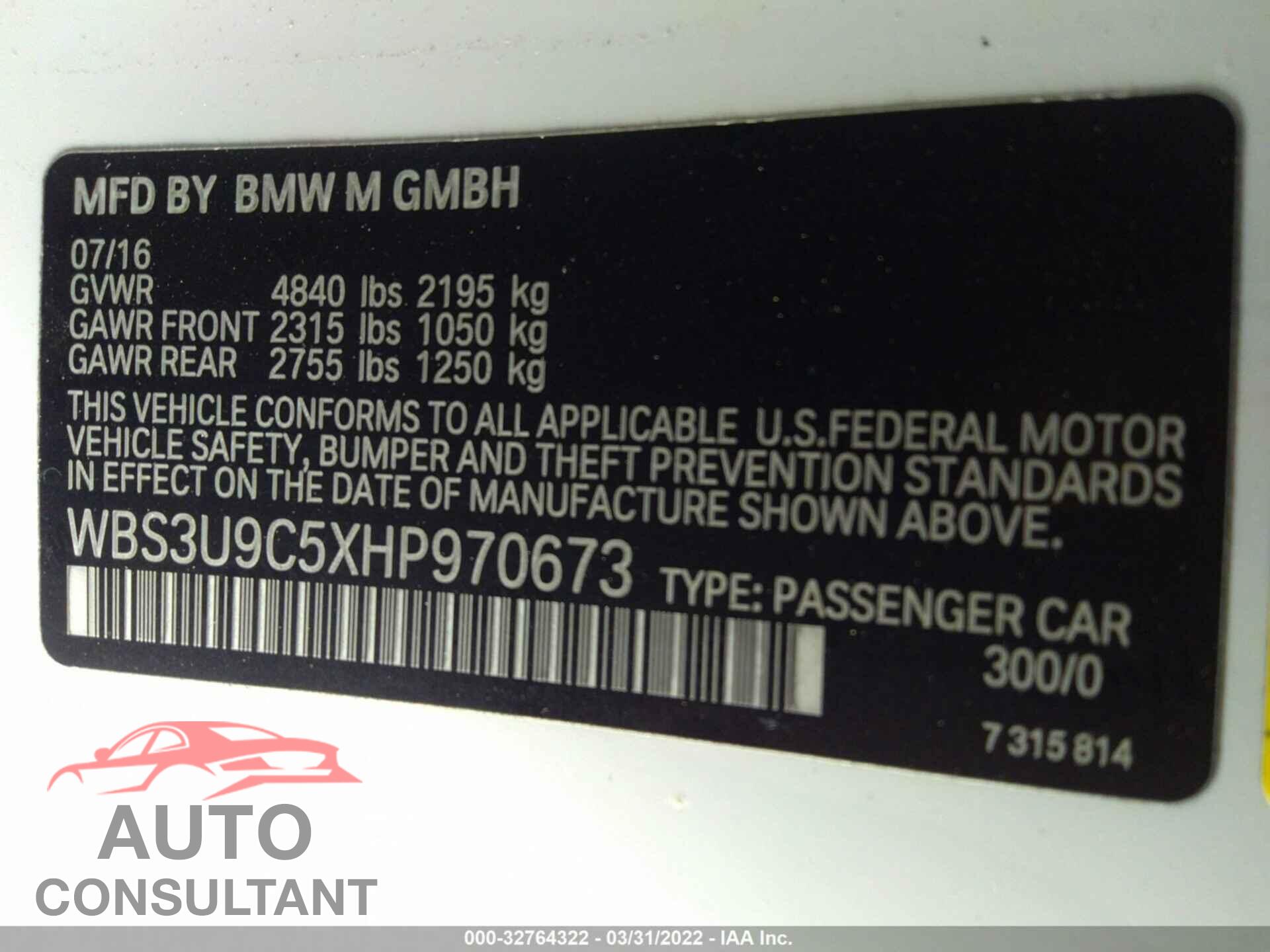 BMW M4 2017 - WBS3U9C5XHP970673
