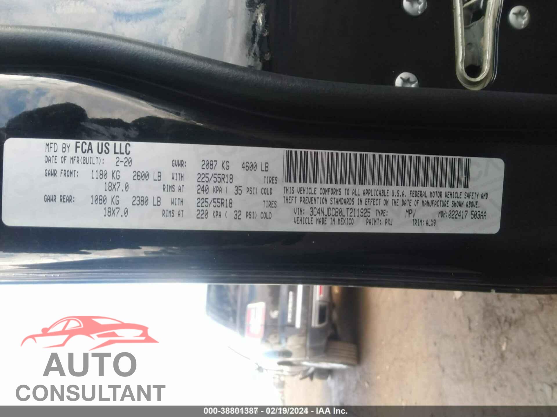 JEEP COMPASS 2020 - 3C4NJDCB0LT211925