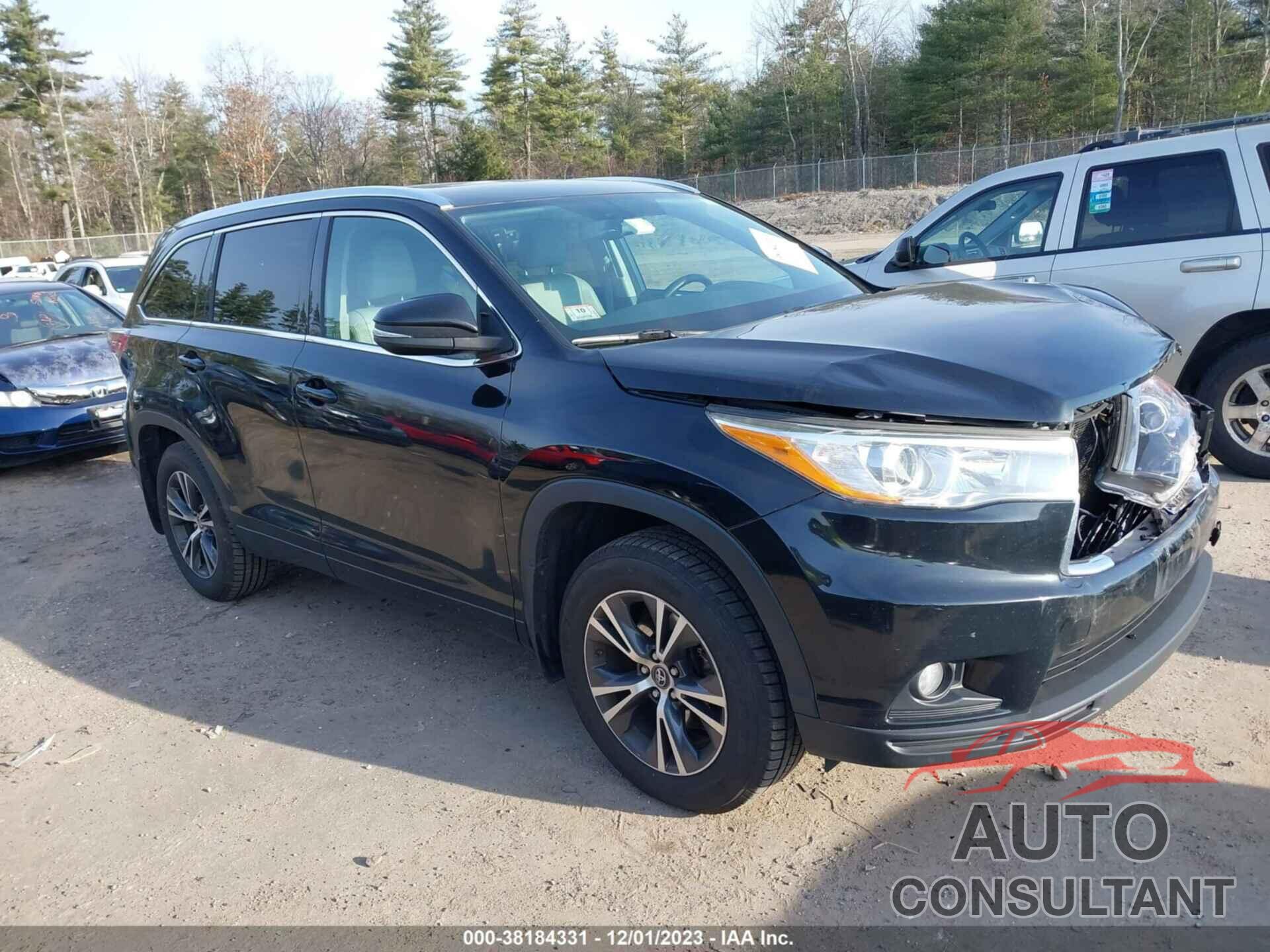 TOYOTA HIGHLANDER 2016 - 5TDJKRFH0GS296371