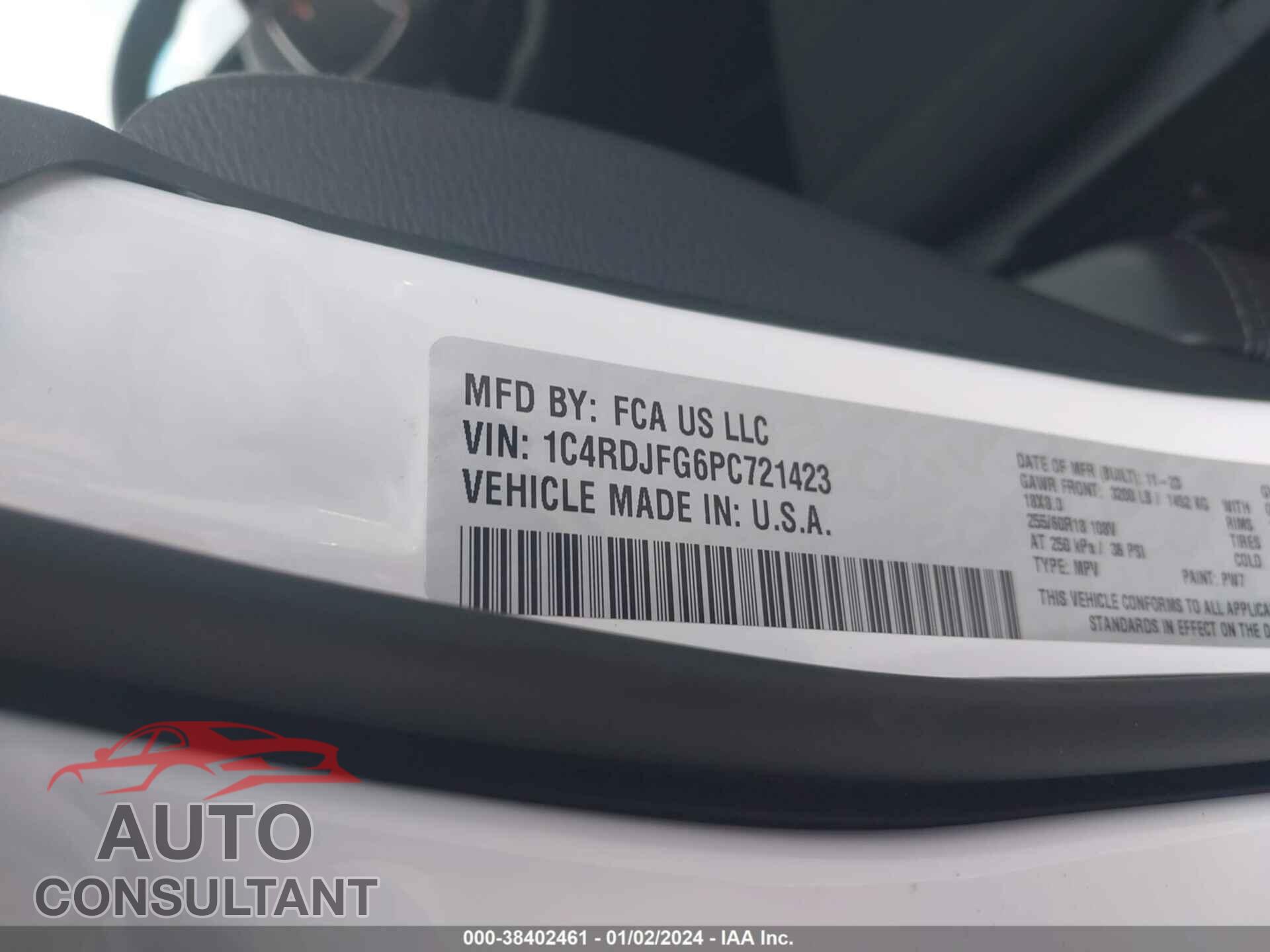 DODGE DURANGO 2023 - 1C4RDJFG6PC721423