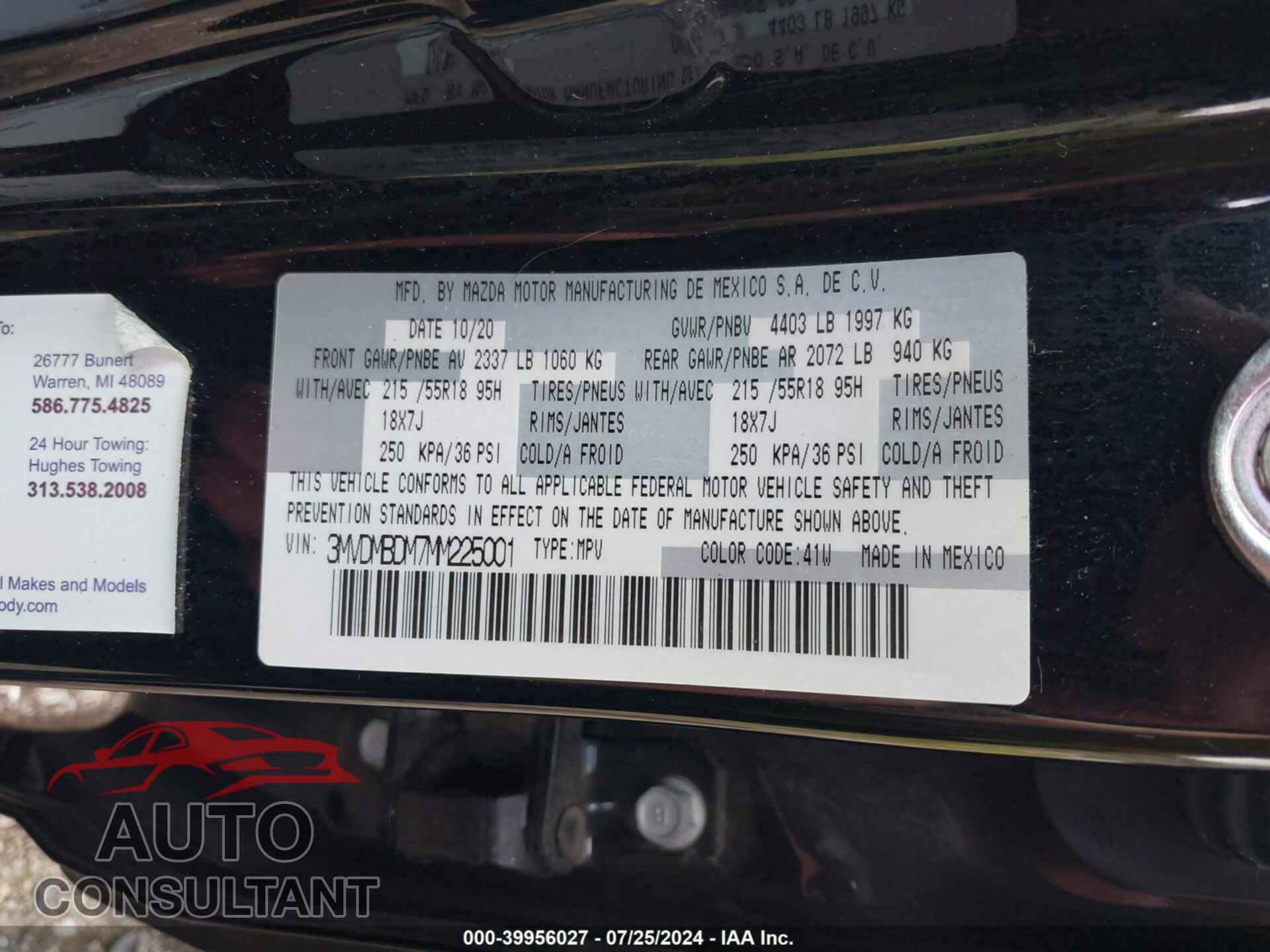 MAZDA CX-30 2021 - 3MVDMBDM7MM225001