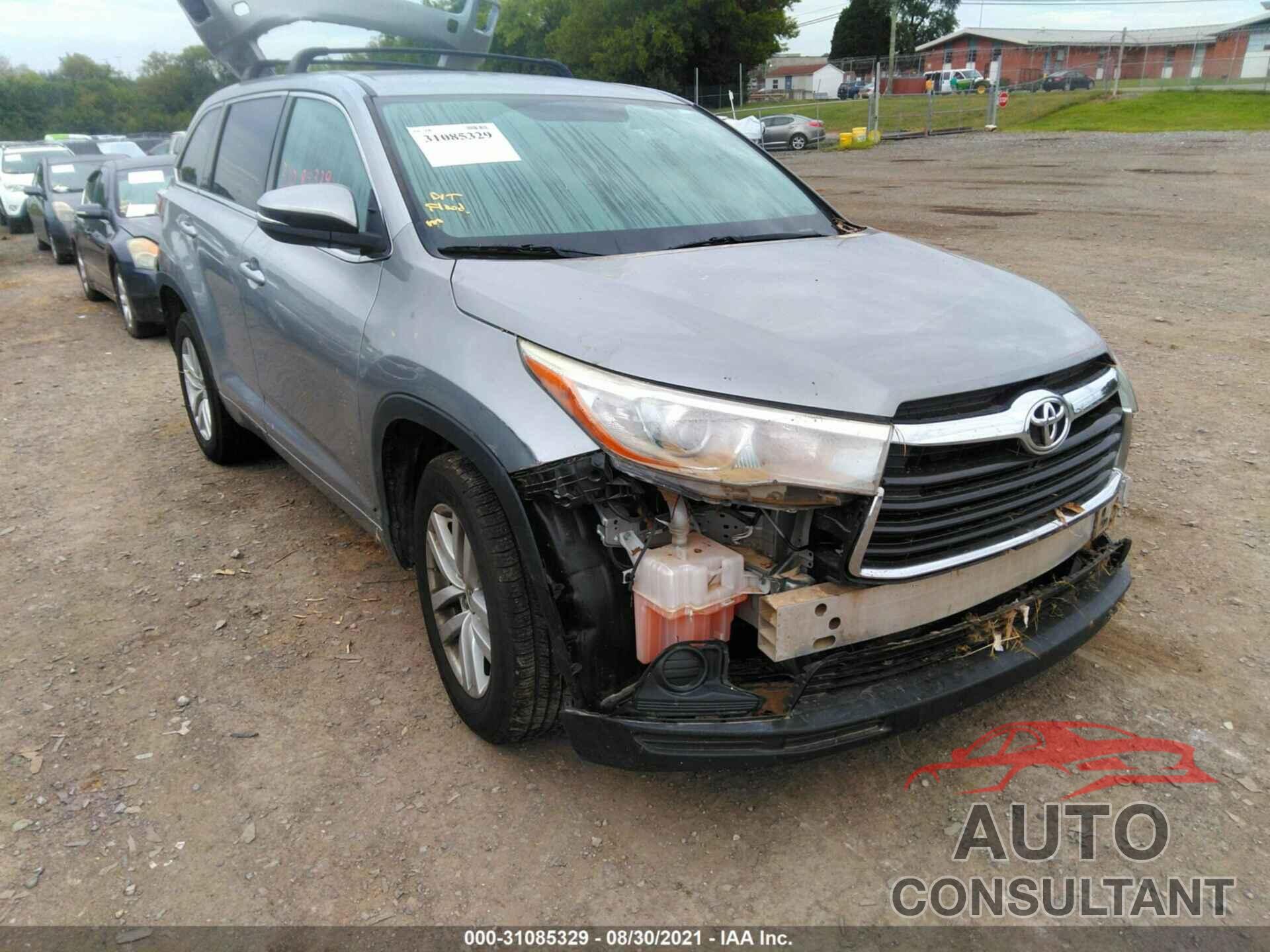 TOYOTA HIGHLANDER 2016 - 5TDZARFH9GS017389