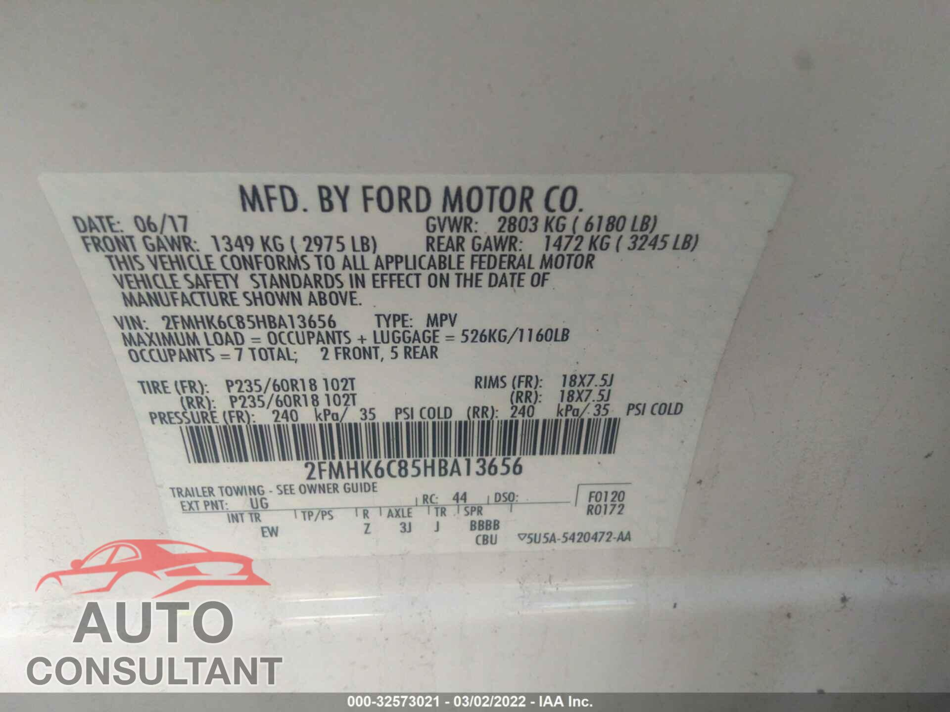 FORD FLEX 2017 - 2FMHK6C85HBA13656