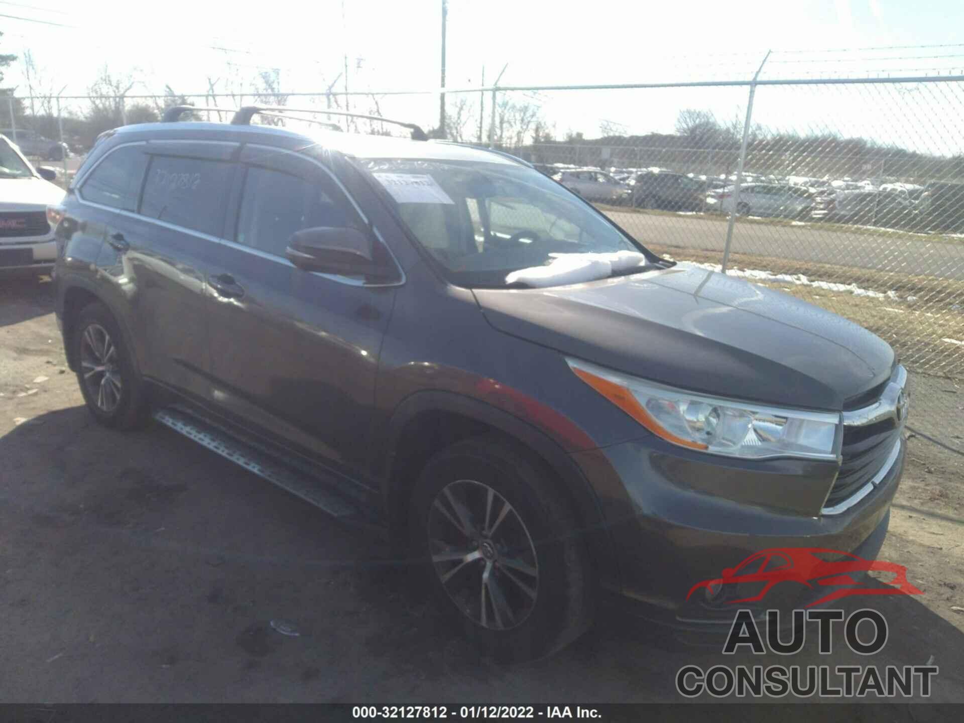 TOYOTA HIGHLANDER 2016 - 5TDJKRFH0GS323794