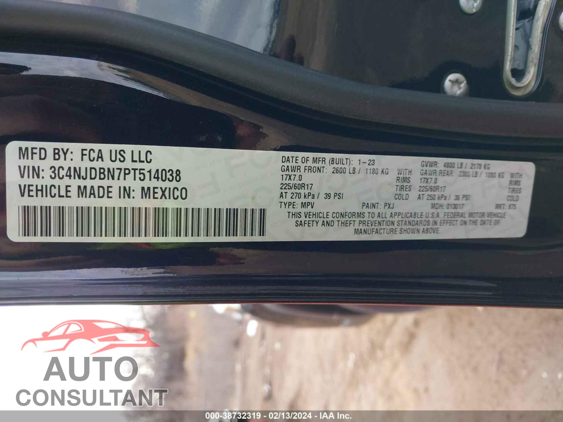 JEEP COMPASS 2023 - 3C4NJDBN7PT514038