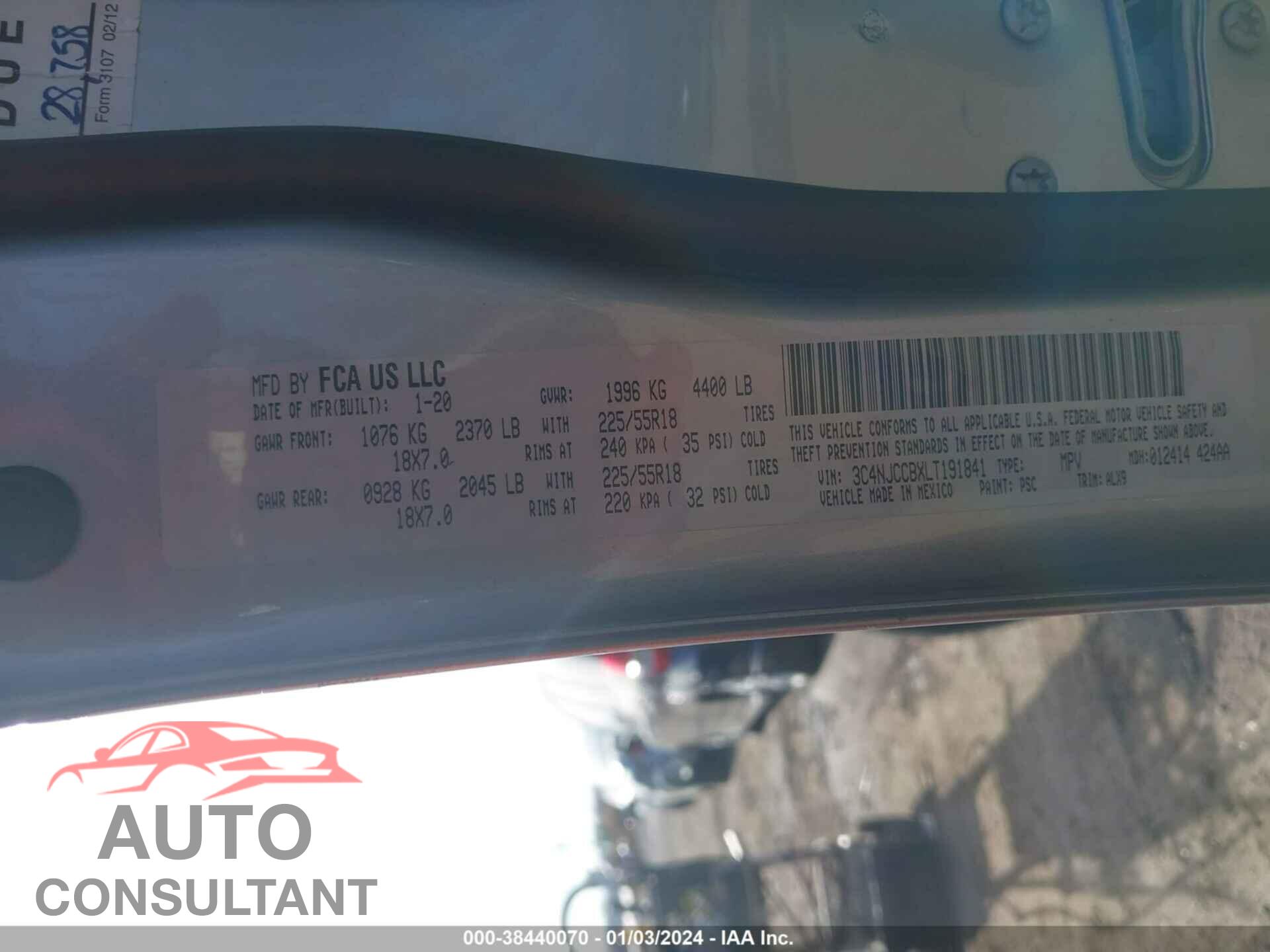 JEEP COMPASS 2020 - 3C4NJCCBXLT191841