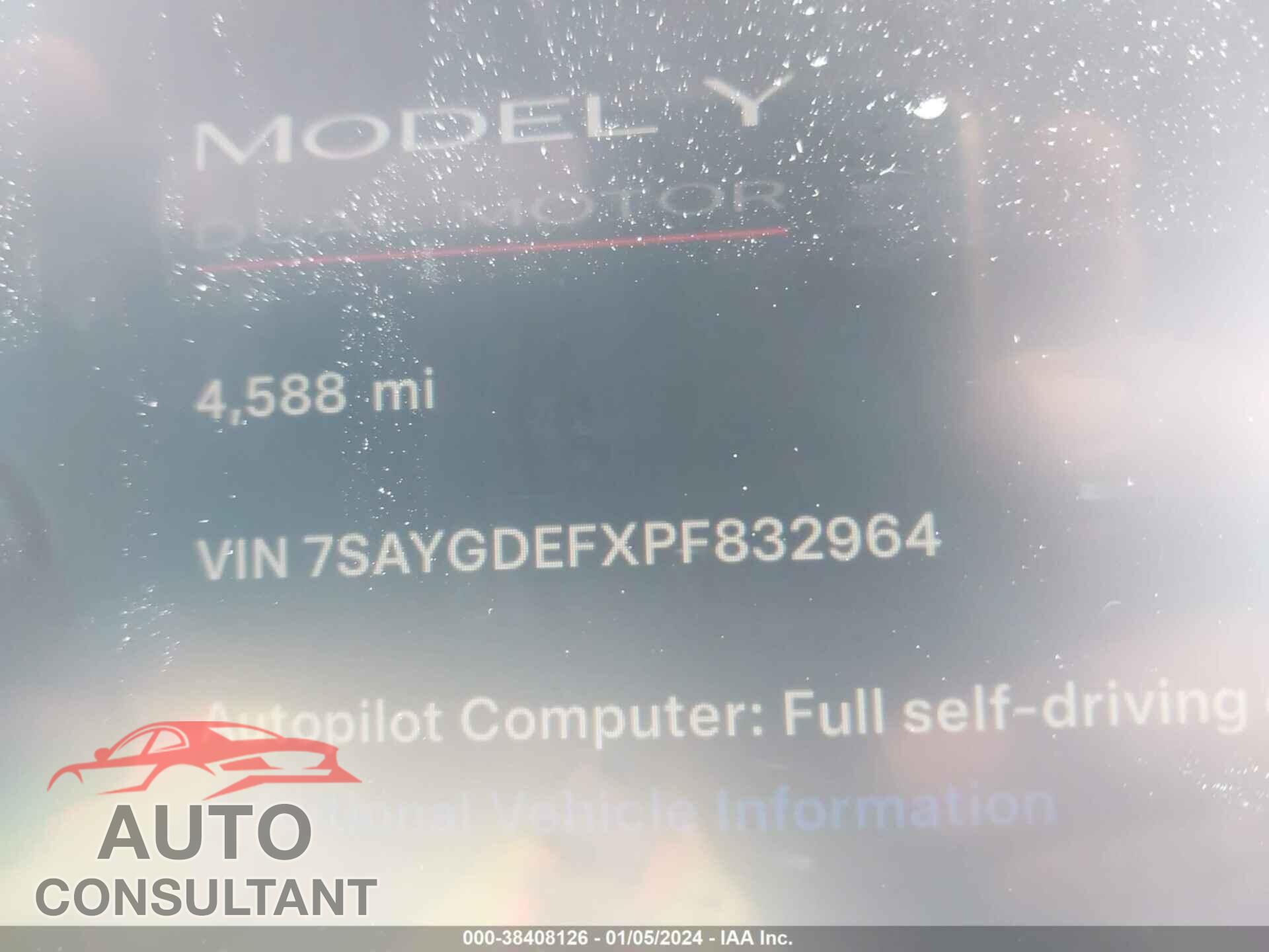TESLA MODEL Y 2023 - 7SAYGDEFXPF832964