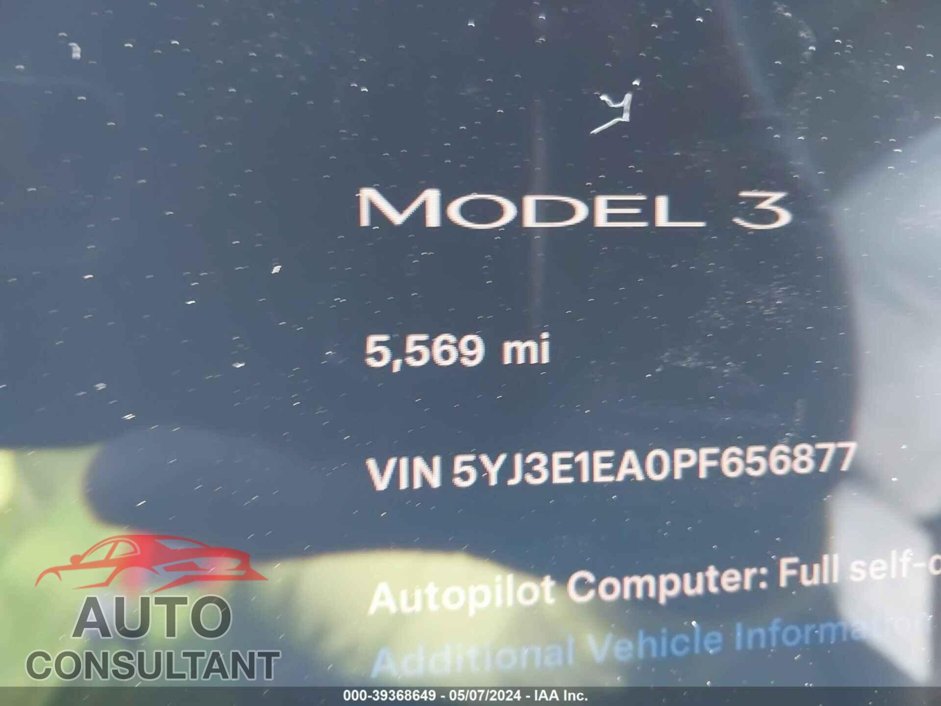 TESLA MODEL 3 2023 - 5YJ3E1EA0PF656877