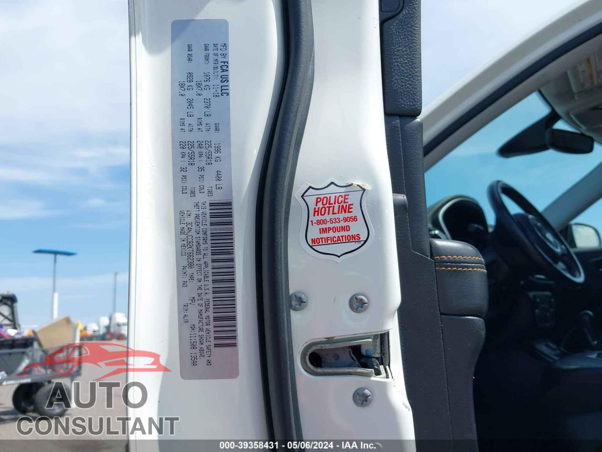 JEEP COMPASS 2019 - 3C4NJCCB2KT662380