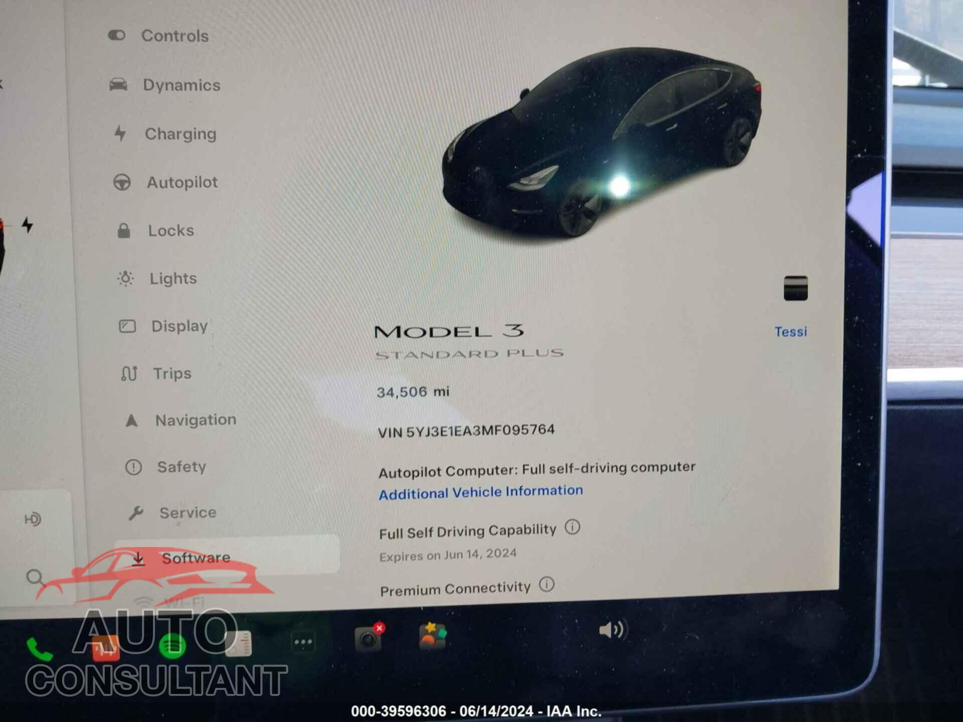 TESLA MODEL 3 2021 - 5YJ3E1EA3MF095764