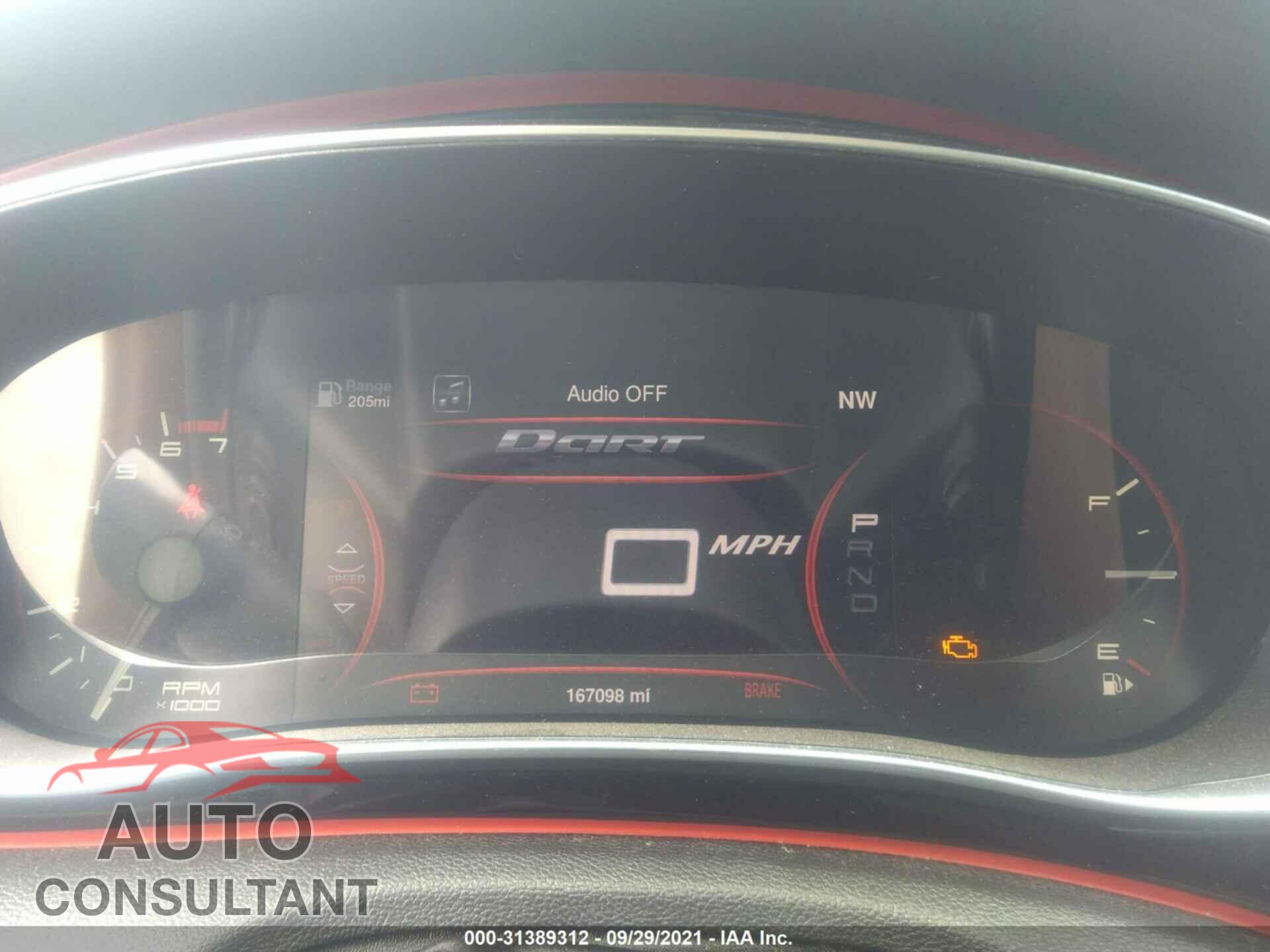 DODGE DART 2015 - 1FA6P8CF4G5289391