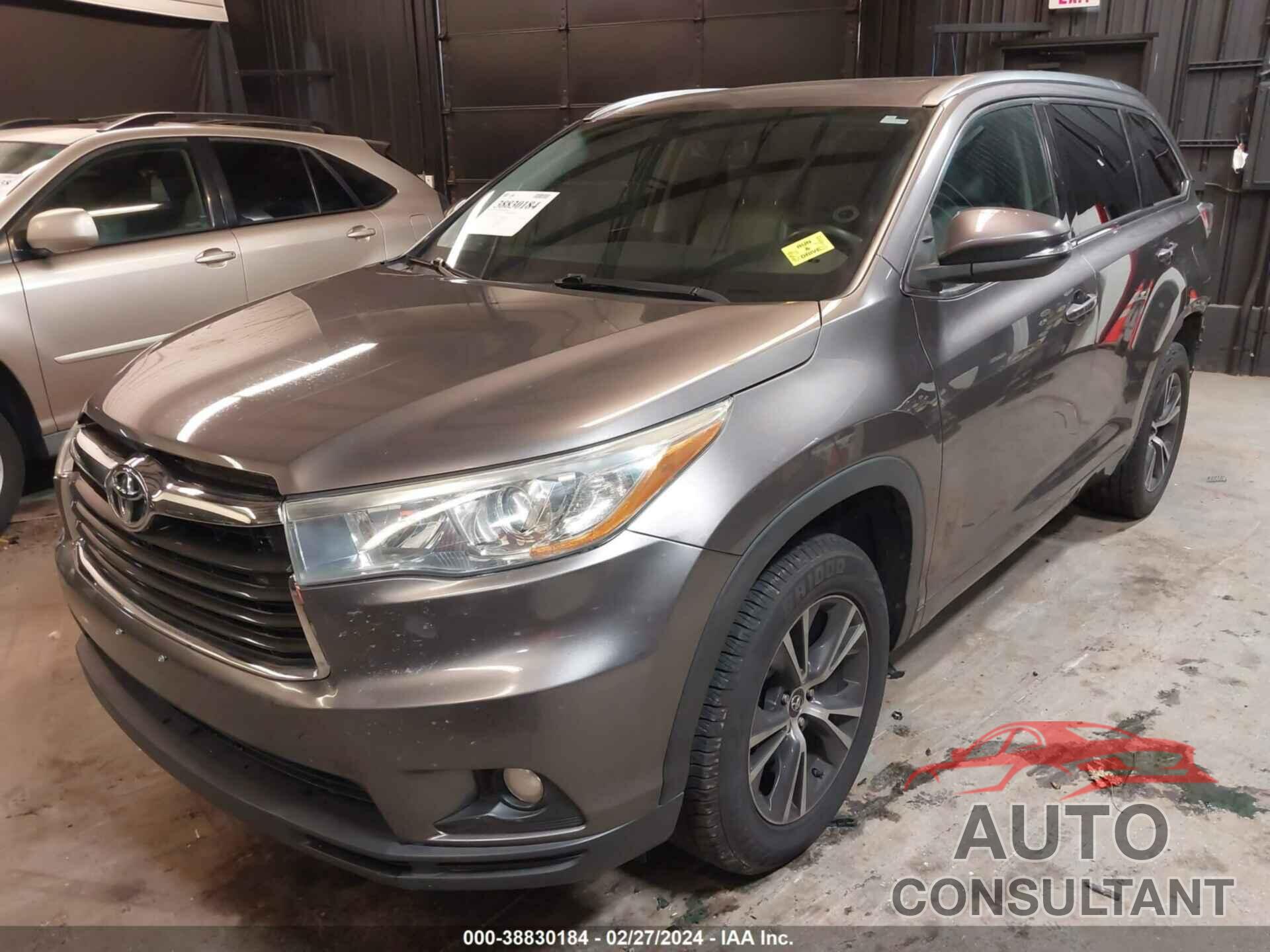 TOYOTA HIGHLANDER 2016 - 5TDKKRFH9GS500797