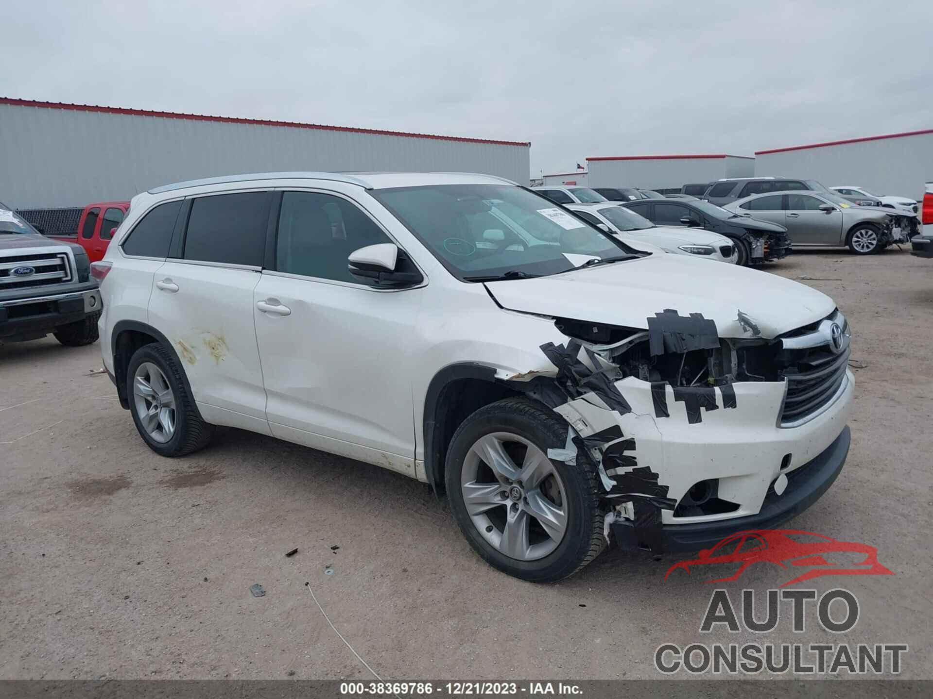 TOYOTA HIGHLANDER 2016 - 5TDYKRFH4GS186034