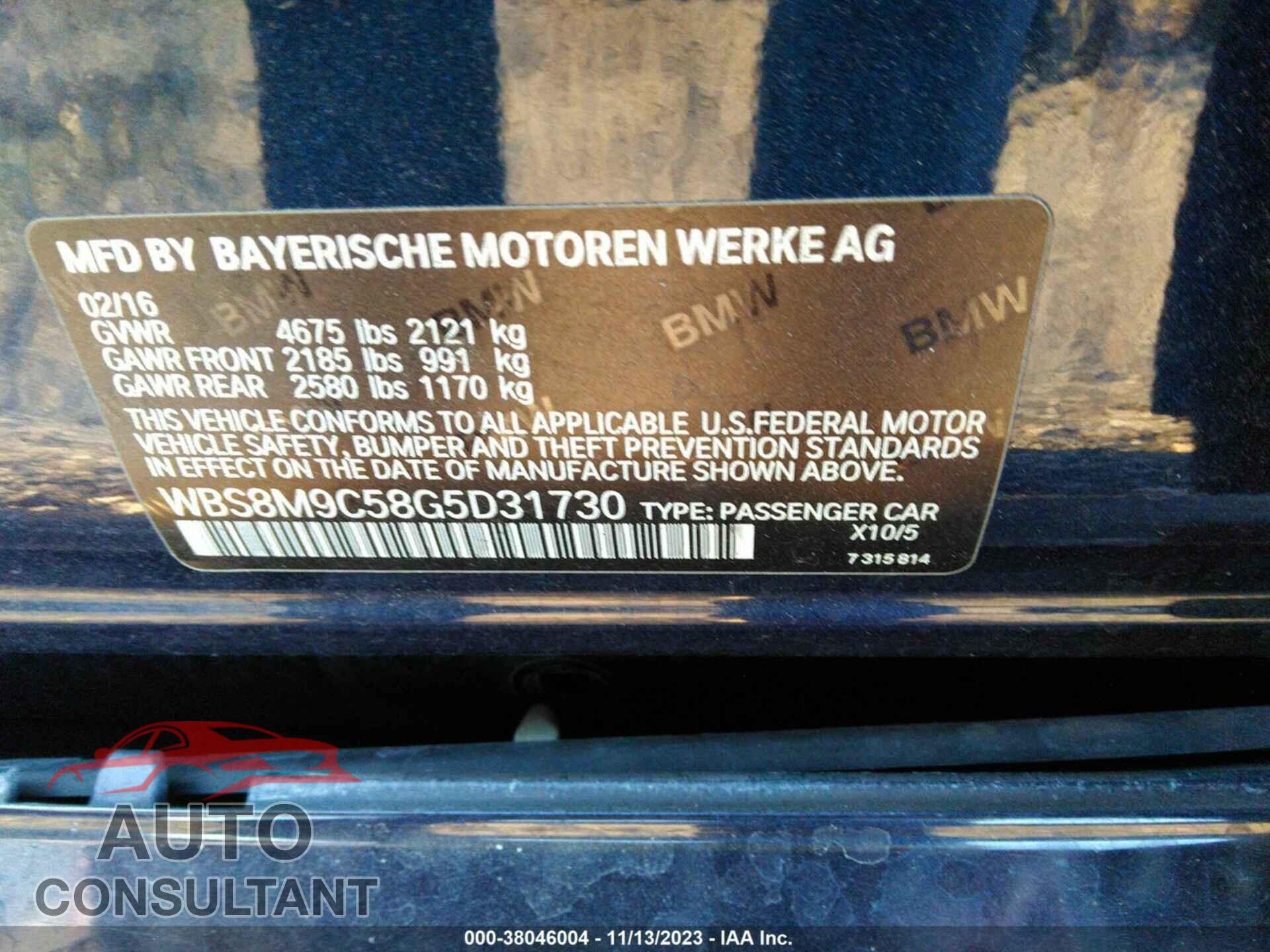 BMW M3 2016 - WBS8M9C58G5D31730