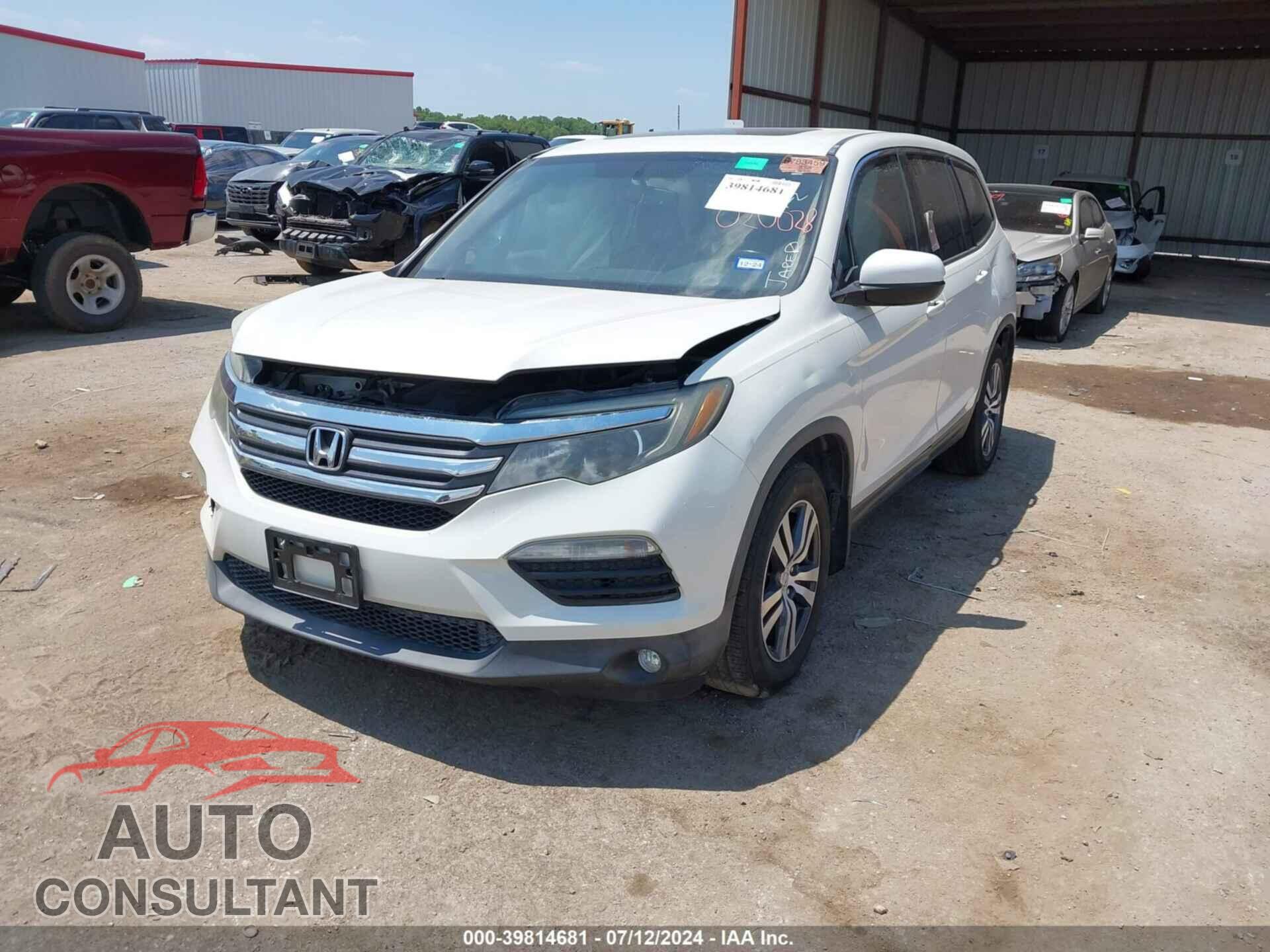 HONDA PILOT 2016 - 5FNYF5H57GB020028