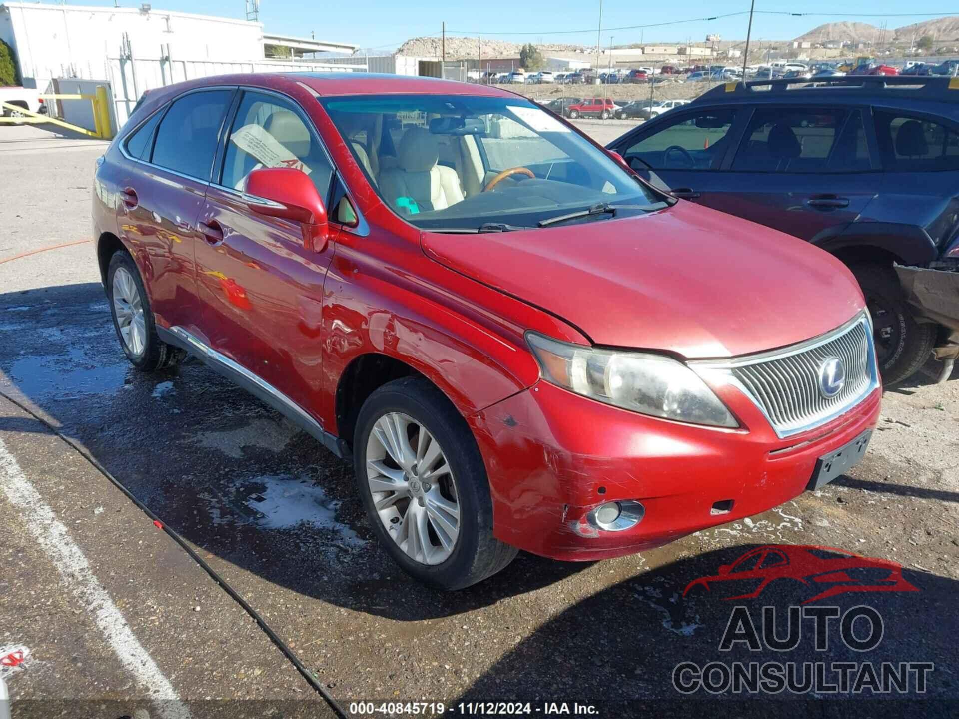 LEXUS RX 450H 2010 - JTJZB1BA3A2003622