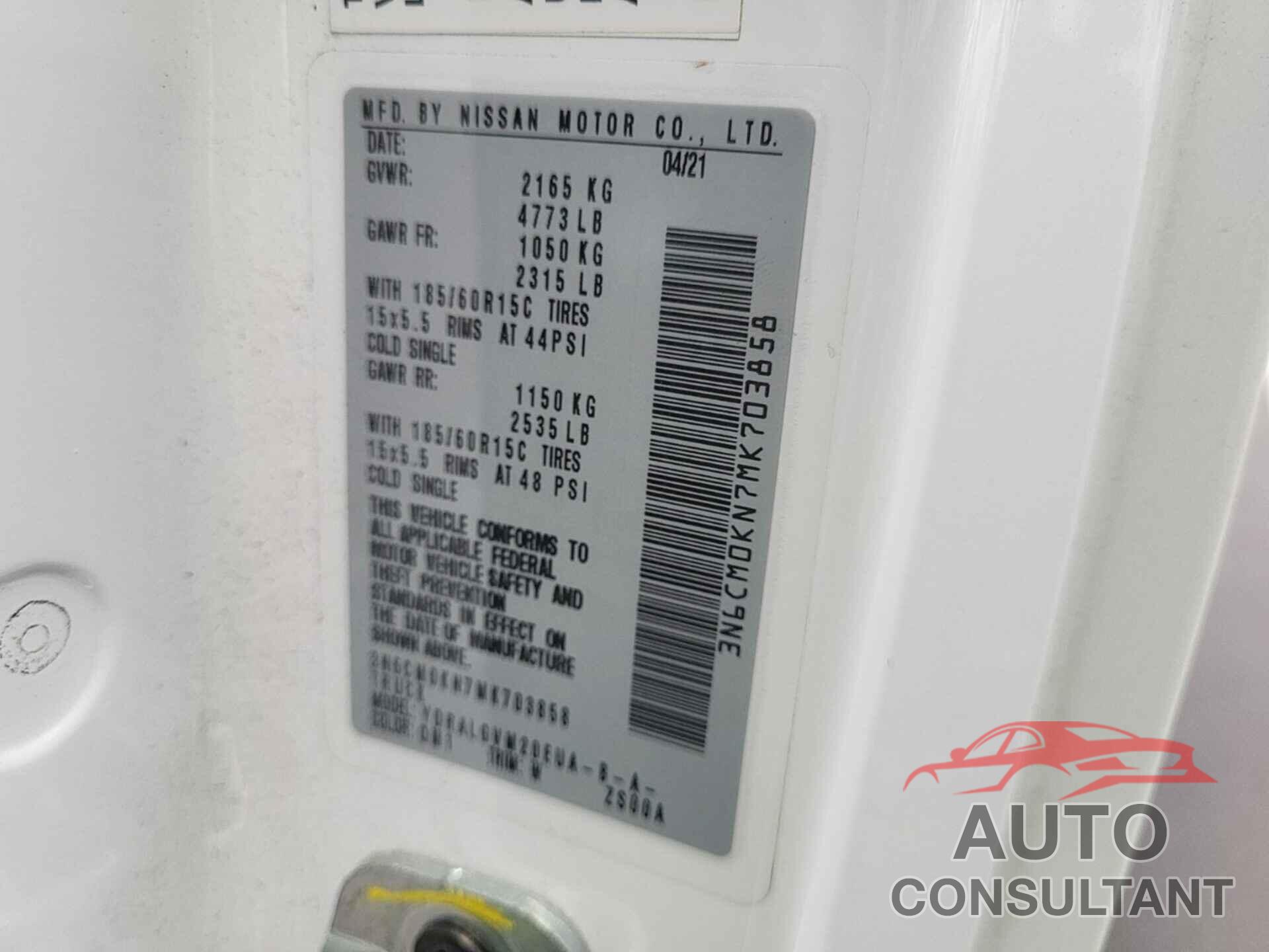 NISSAN NV200 2021 - 3N6CM0KN7MK703858