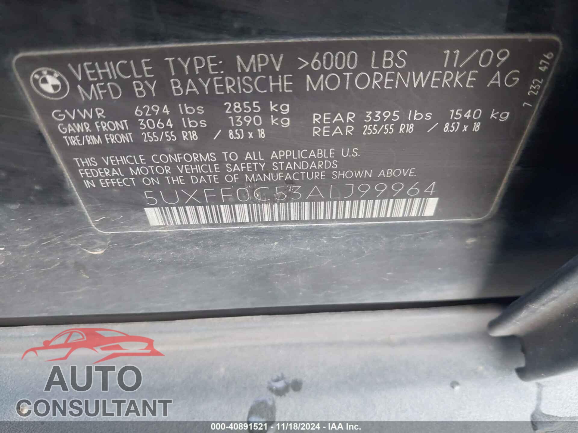 BMW X5 2010 - 5UXFF0C53ALJ99964