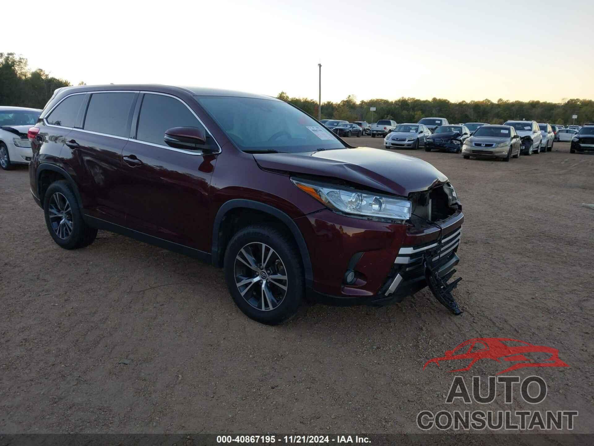 TOYOTA HIGHLANDER 2019 - 5TDZZRFH3KS343528