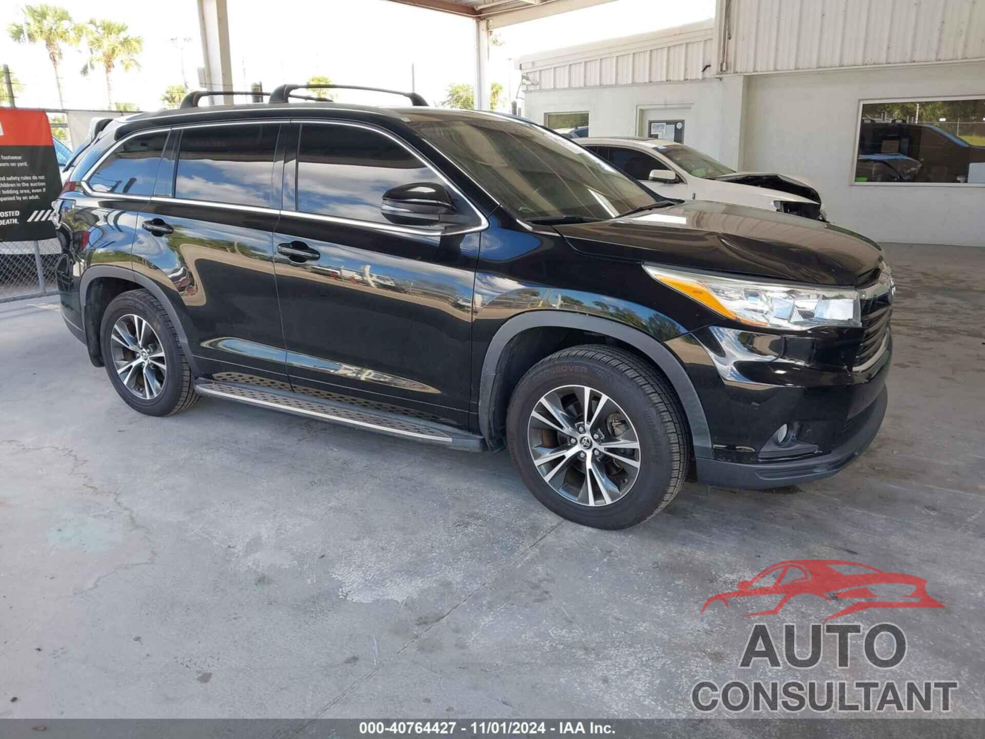 TOYOTA HIGHLANDER 2016 - 5TDJKRFH5GS250468