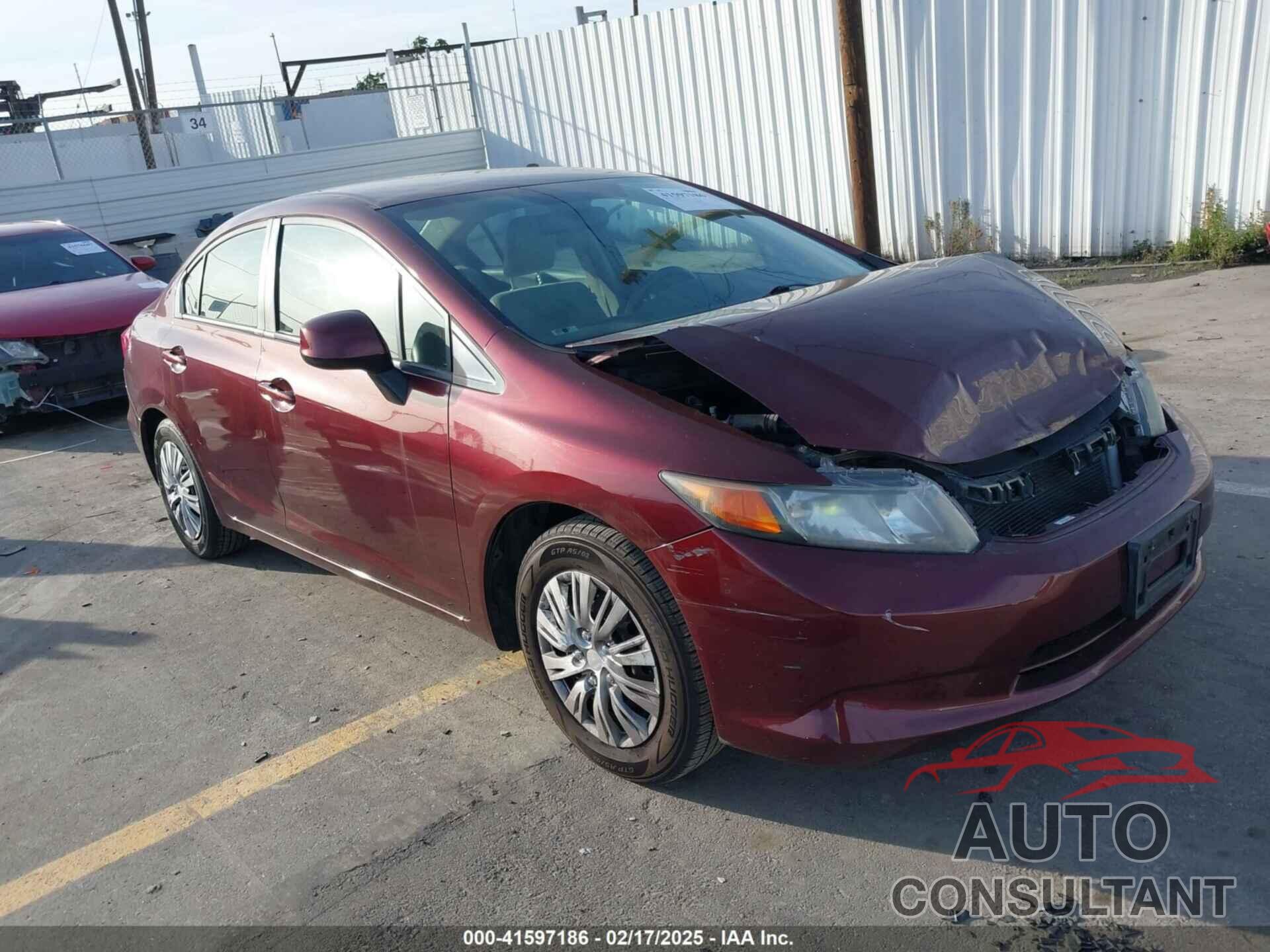 HONDA CIVIC 2012 - 19XFB2F59CE360950