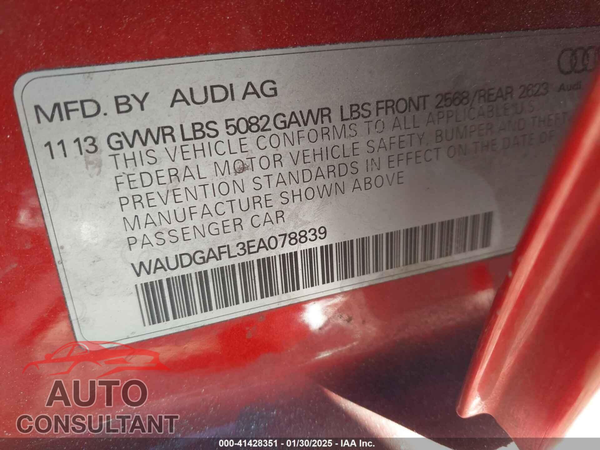 AUDI S4 2014 - WAUDGAFL3EA078839