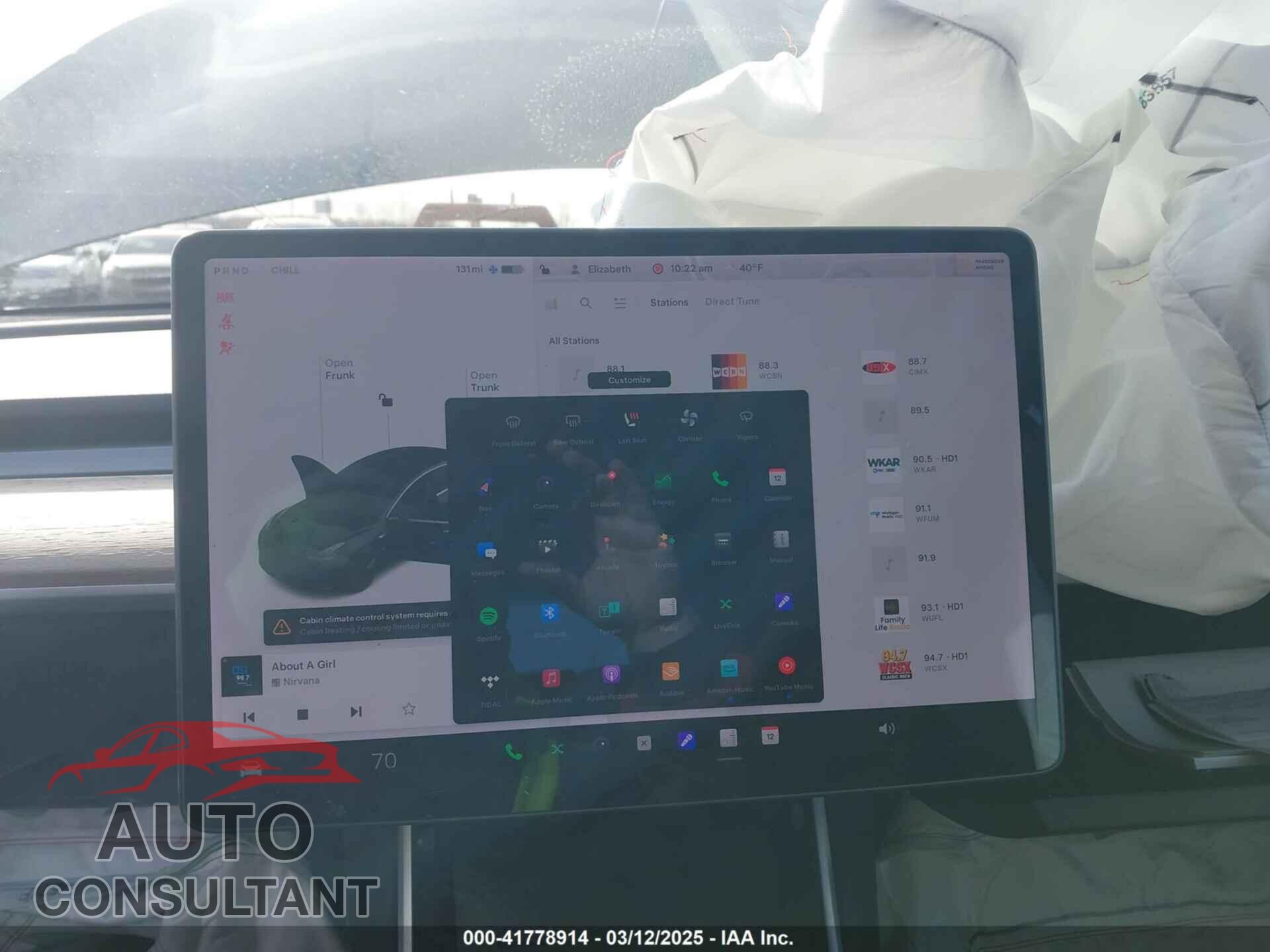 TESLA MODEL 3 2019 - 5YJ3E1EB5KF414748