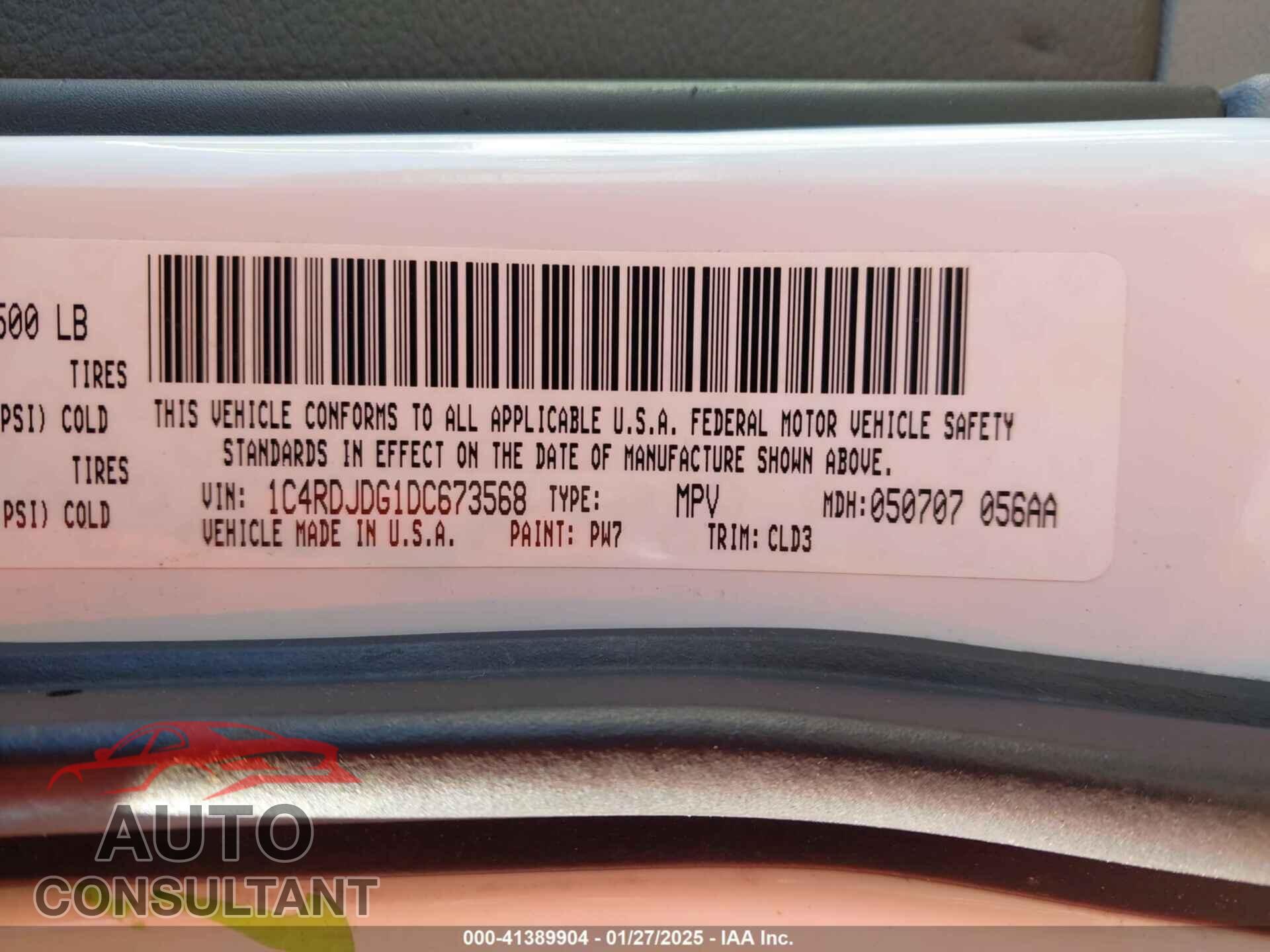DODGE DURANGO 2013 - 1C4RDJDG1DC673568