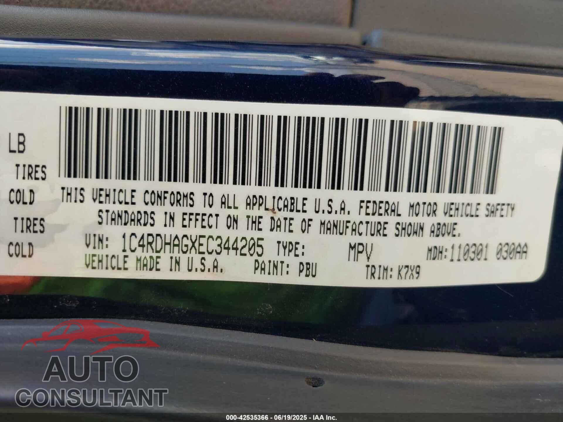 DODGE DURANGO 2014 - 1C4RDHAGXEC344205