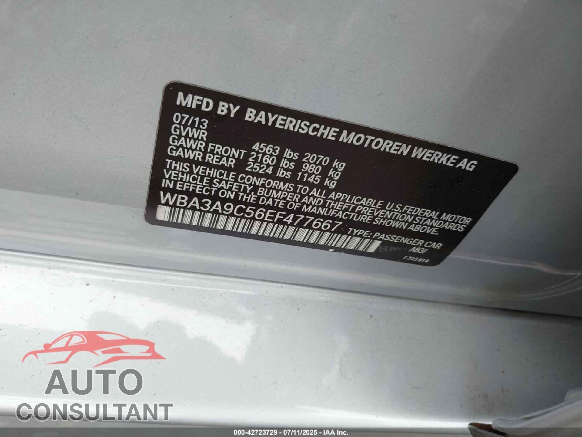 BMW 335I 2014 - WBA3A9C56EF477667