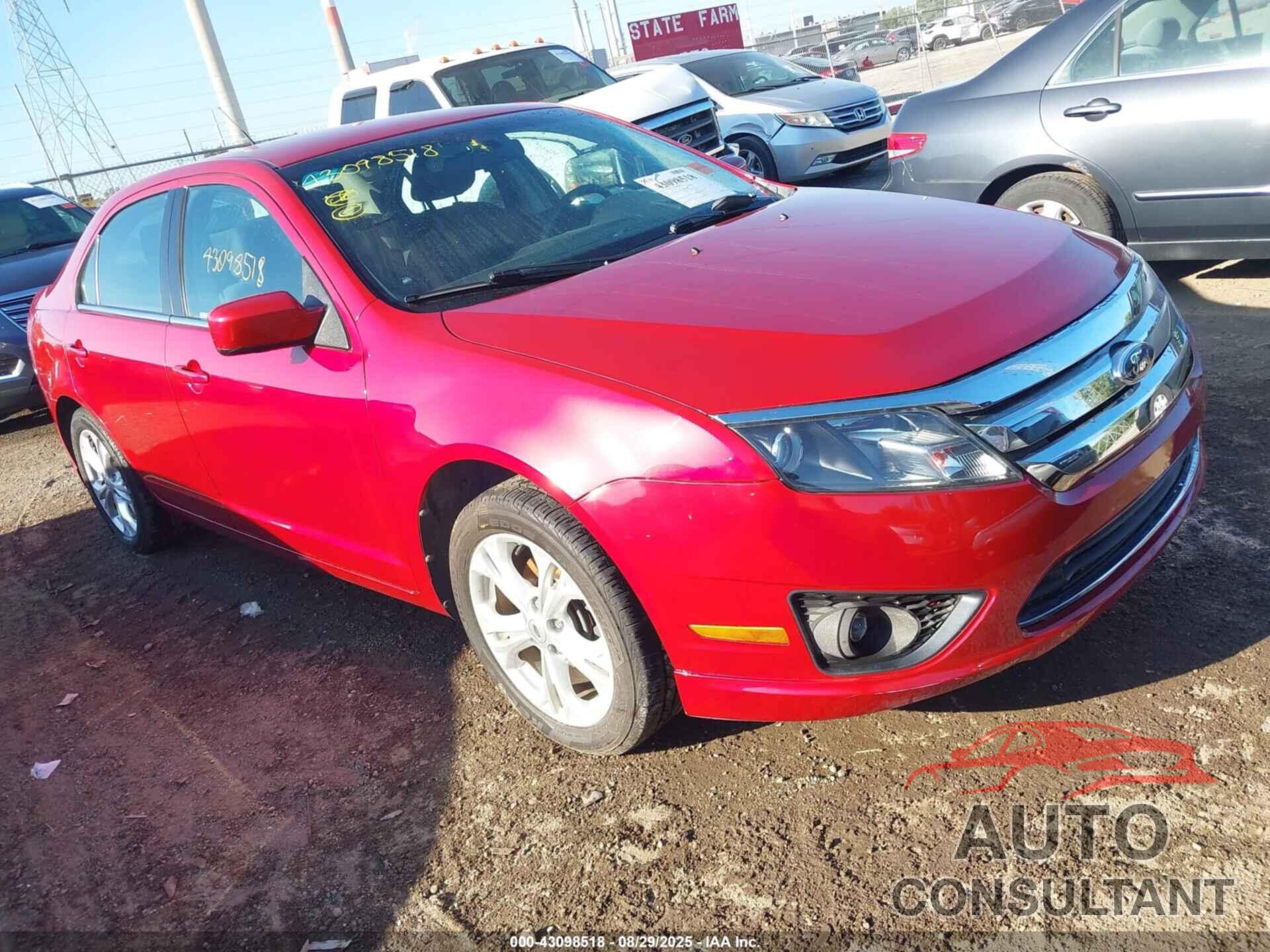 FORD FUSION 2012 - 3FAHP0HA6CR232429