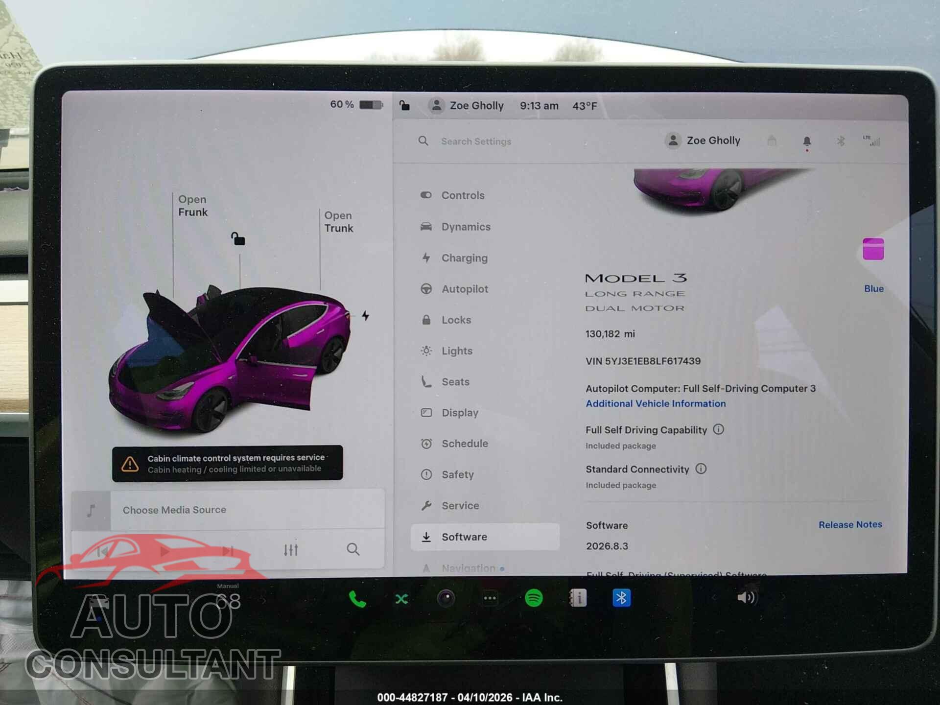 TESLA MODEL 3 2020 - 5YJ3E1EB8LF617439