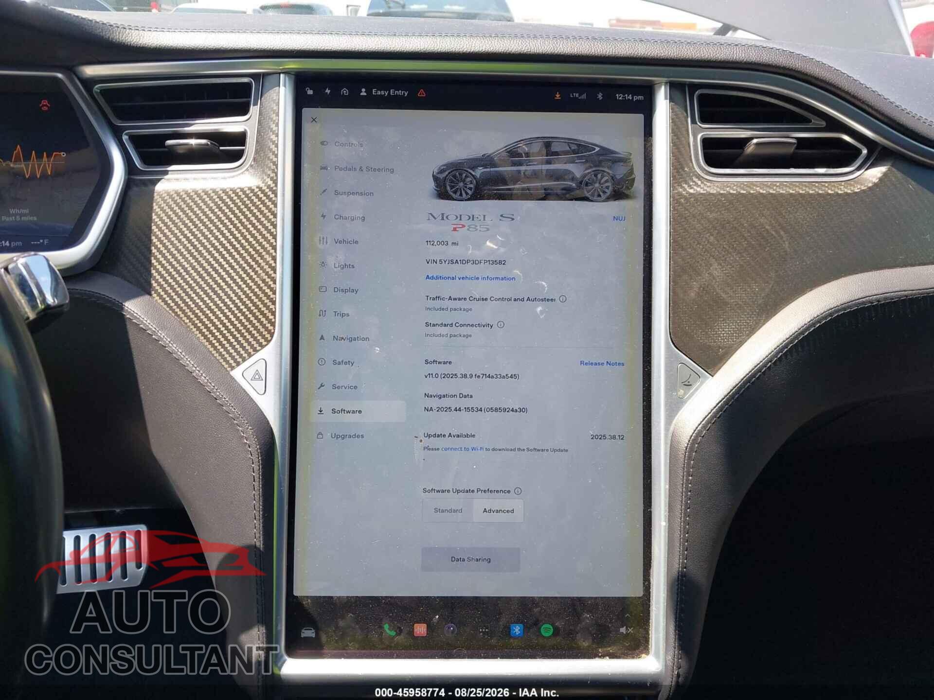 TESLA MODEL S 2013 - 5YJSA1DP3DFP13582
