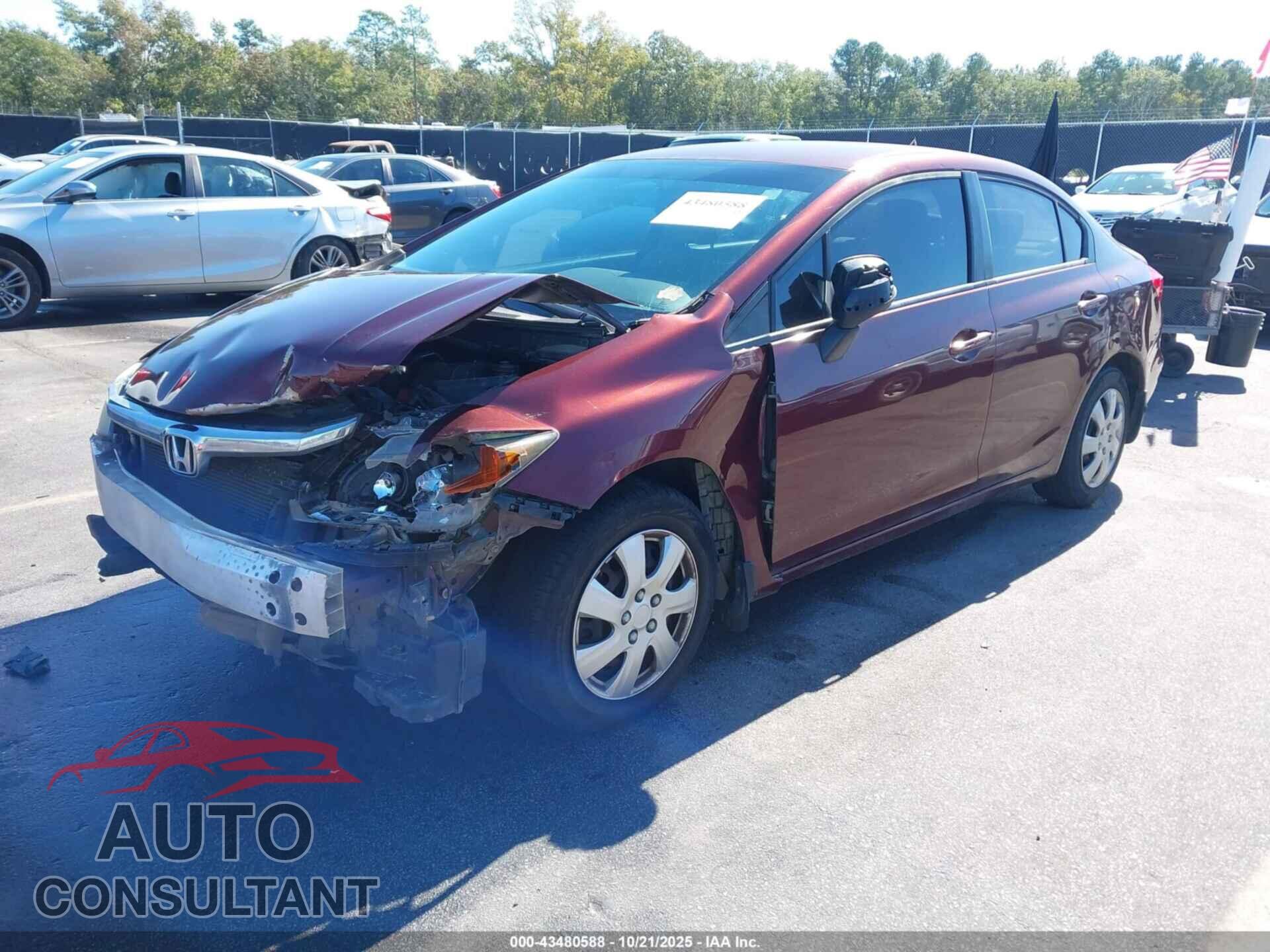 HONDA CIVIC 2012 - 19XFB2F56CE095632
